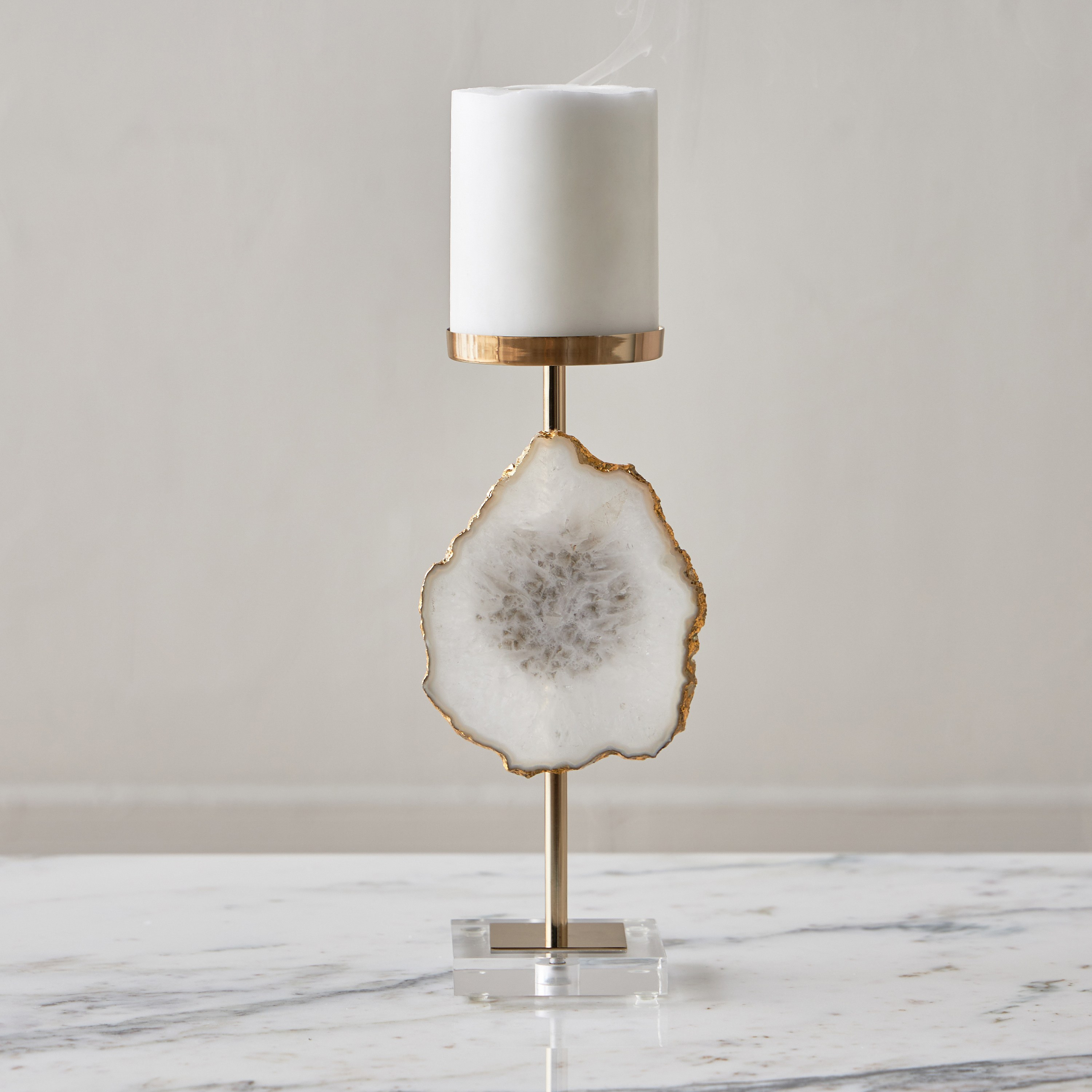 Sama Agate Pillar Candleholder