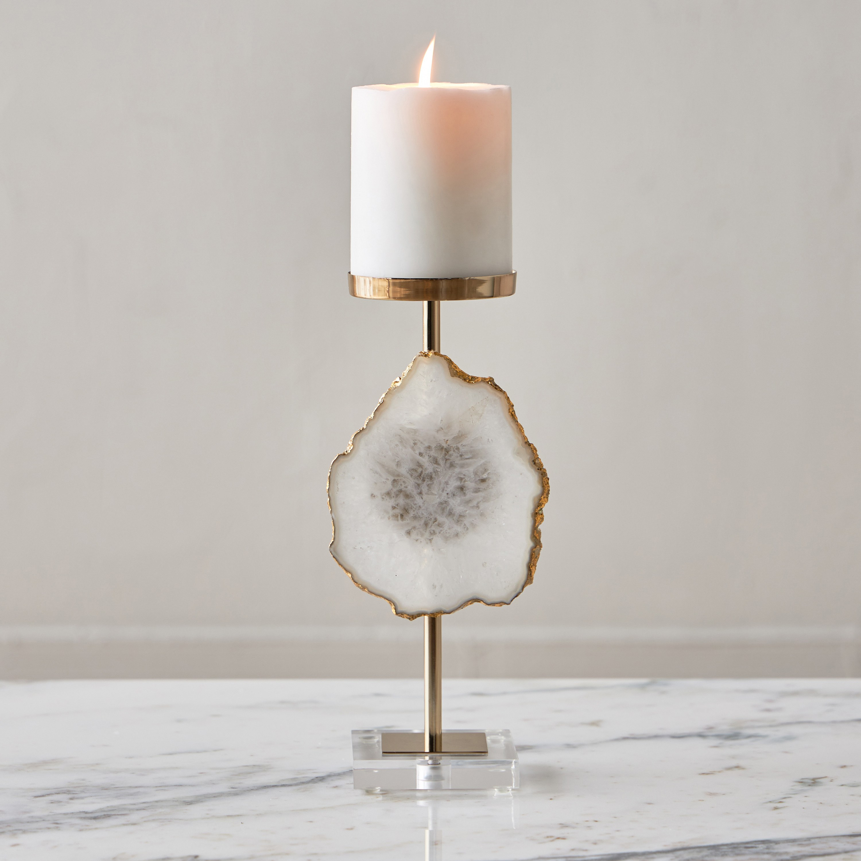 Sama Agate Pillar Candleholder-household-decor-candleholdersandlanterns-image-2