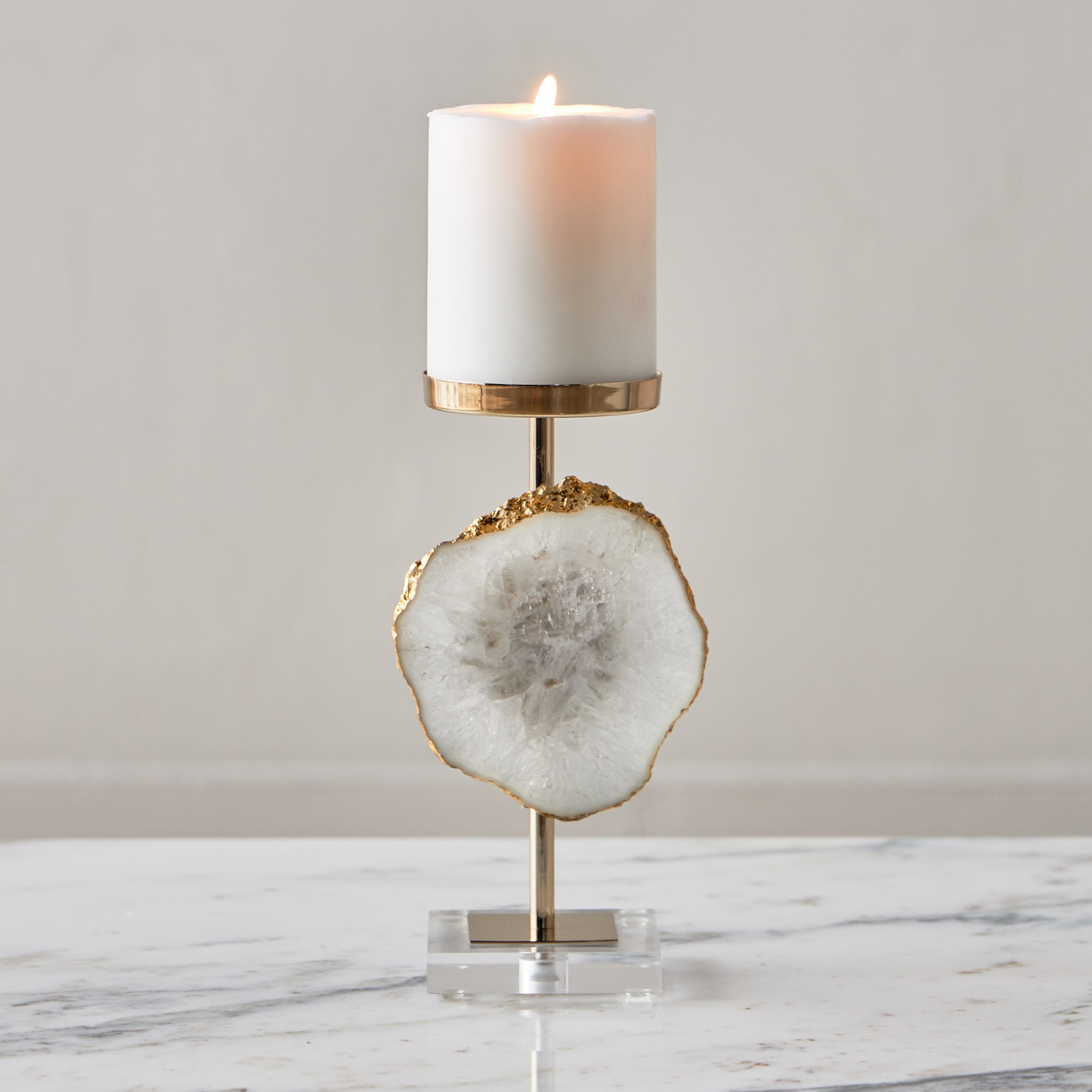 Sama Agate Pillar Candleholder-household-decor-candleholdersandlanterns-image-2