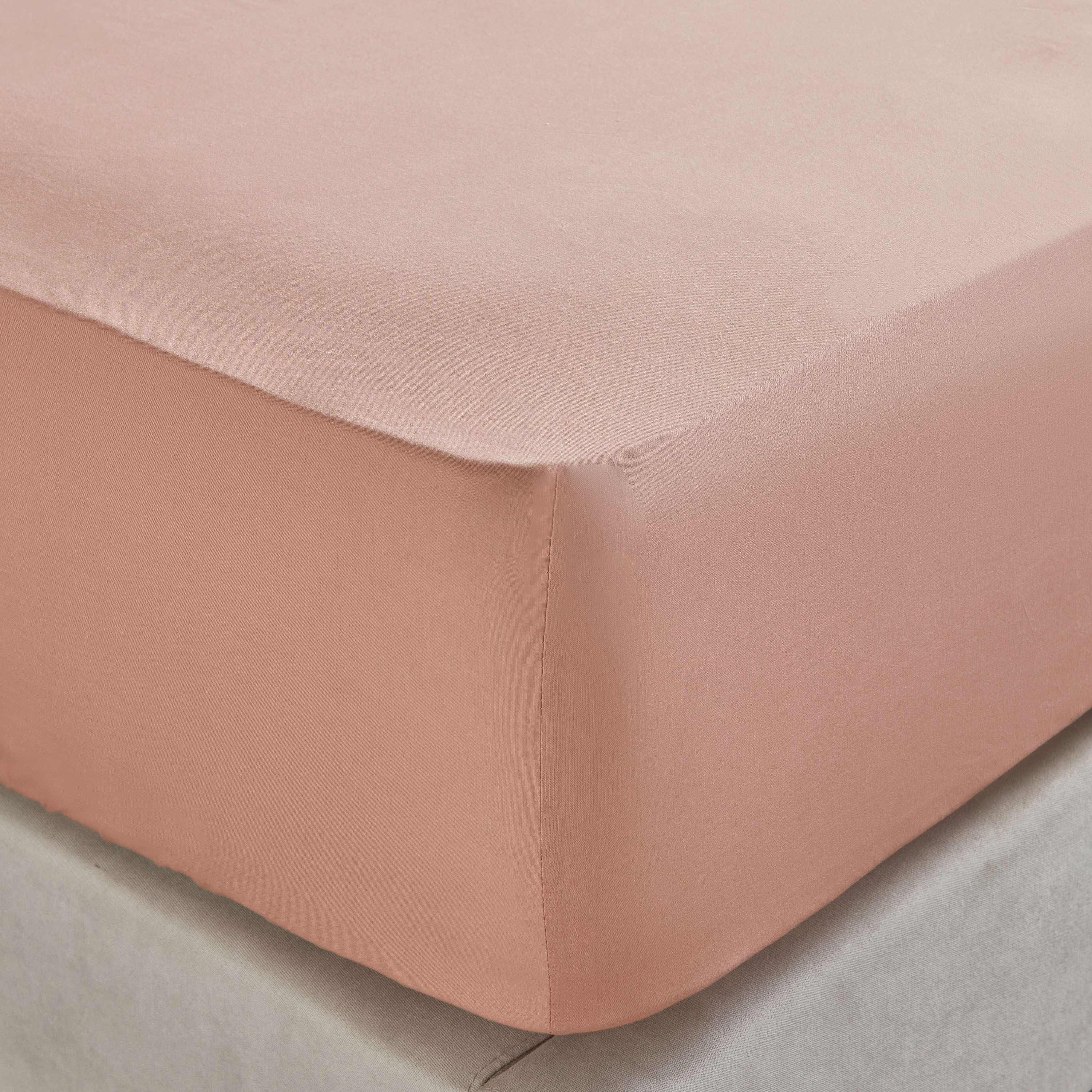 Essence Cotton Percale 144 Thread Count King Fitted Sheet - 180x205 cm-household-bedding-sheetsandpillowcases-fittedsheets-image-1