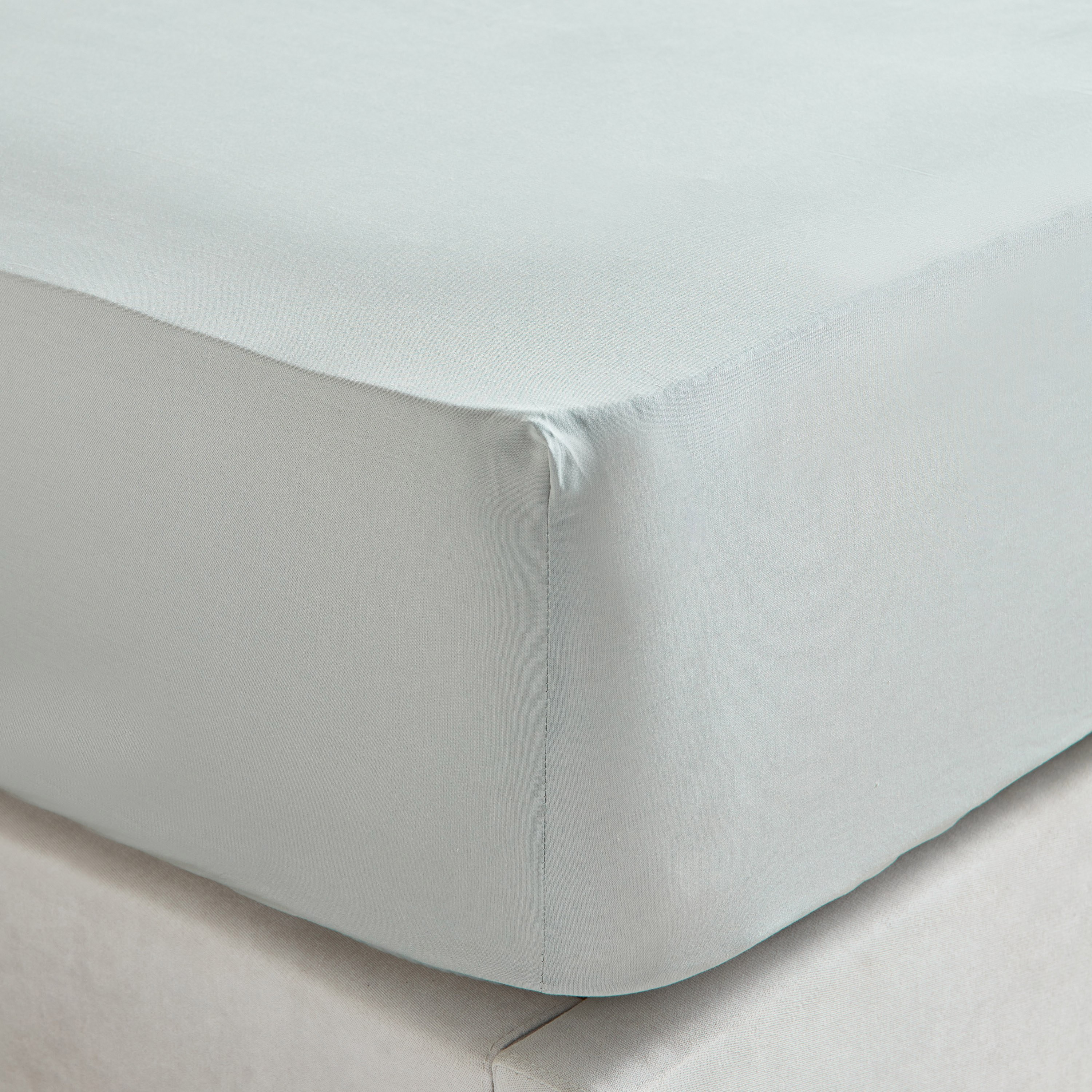 Essence Cotton Percale 144 Thread Count Single Fitted Sheet - 90x200 cm-household-bedding-sheetsandpillowcases-fittedsheets-image-1