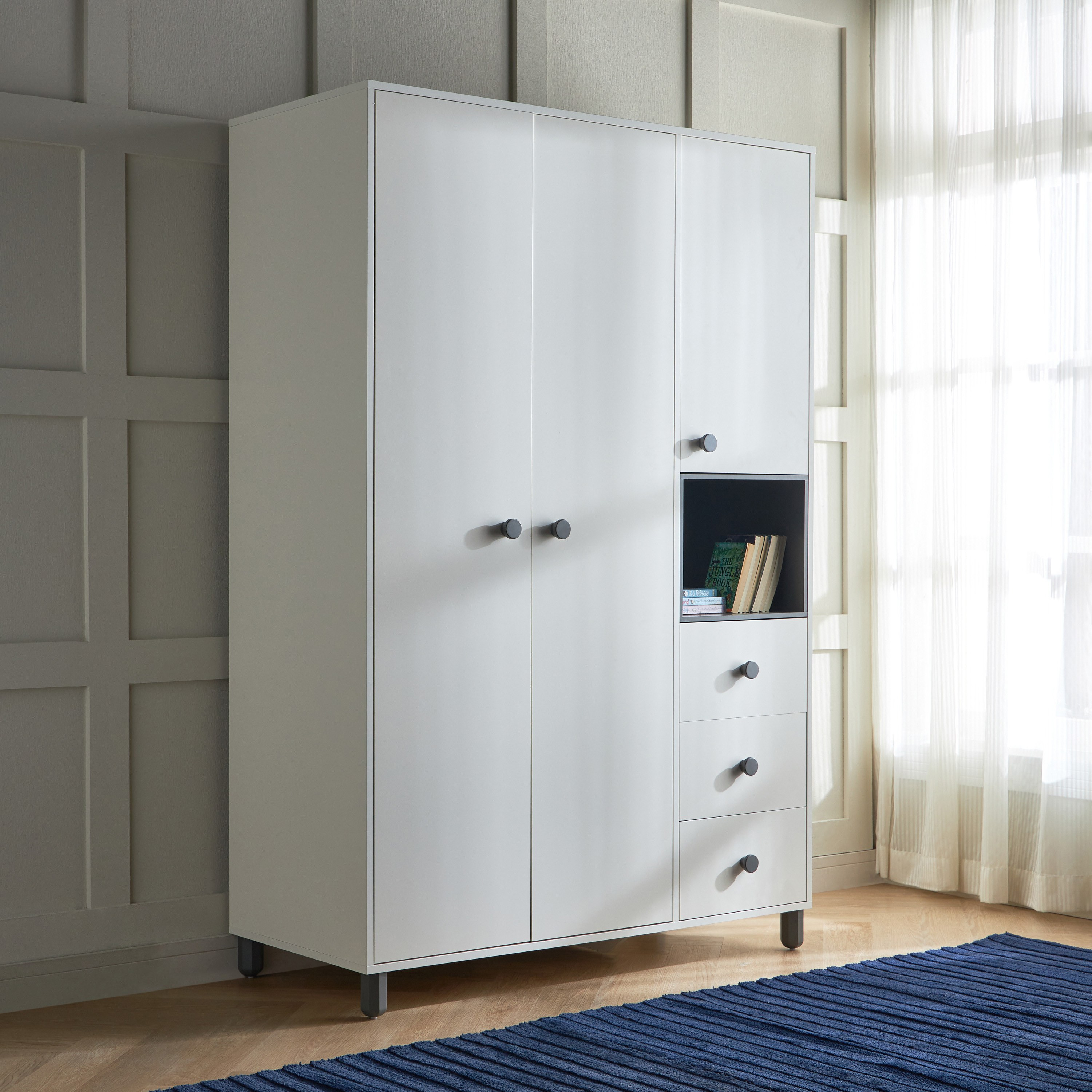 Lucas 3-Door Wardrobe with Drawers