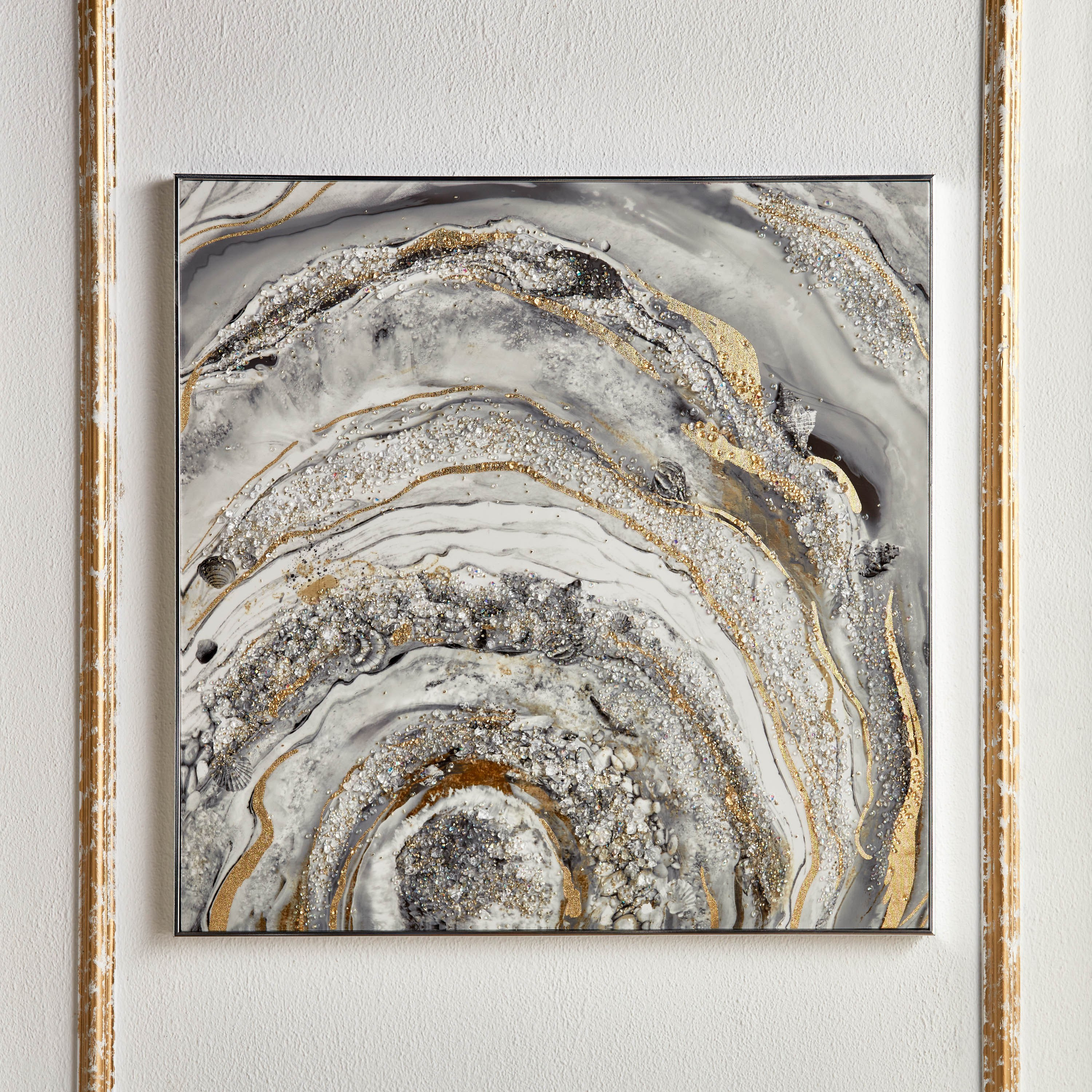Hana Jewelled Framed Wall Art - 80x80 cm-household-walldecorandmirrors-wallart-image-1