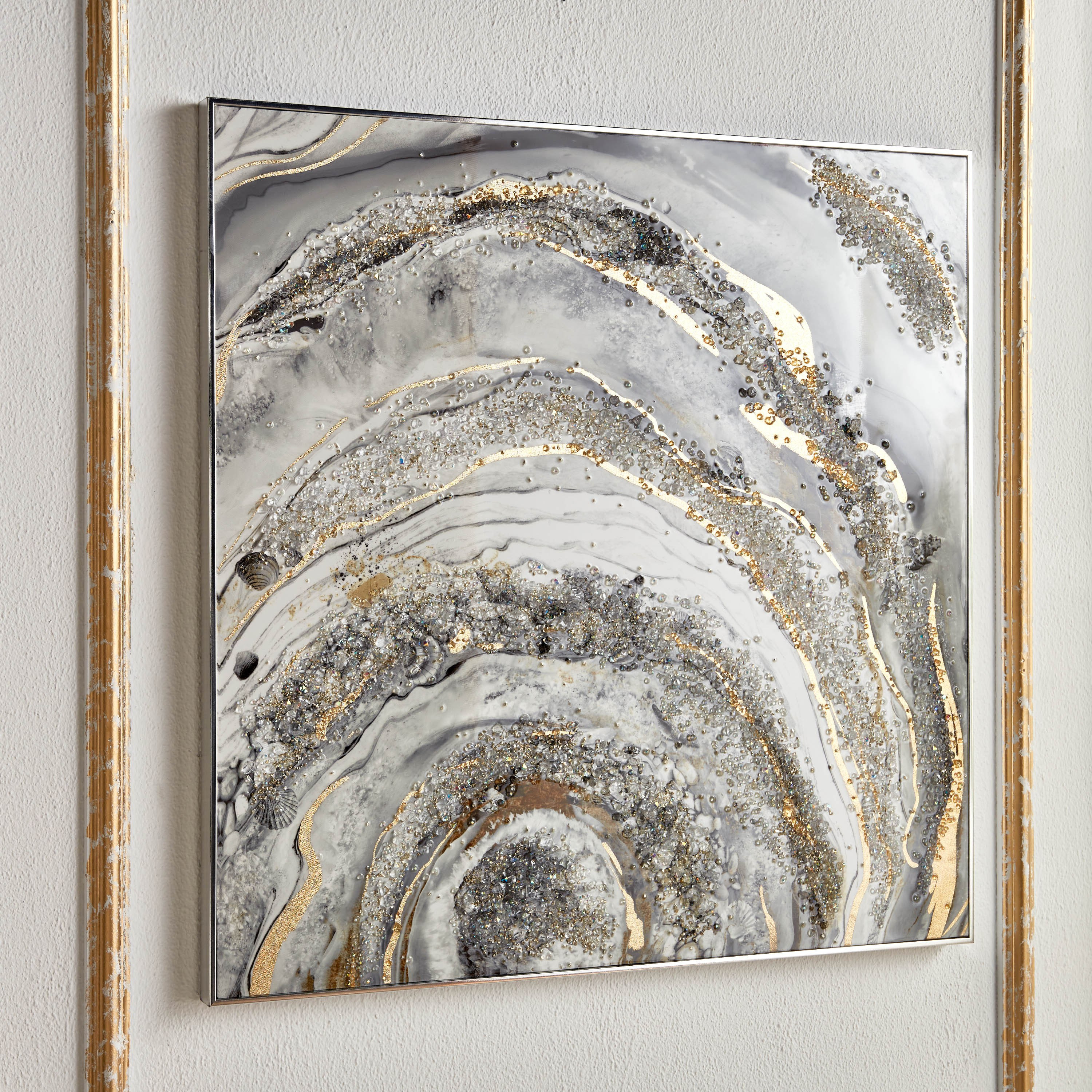 Hana Jewelled Framed Wall Art - 80x80 cm-household-walldecorandmirrors-wallart-image-2
