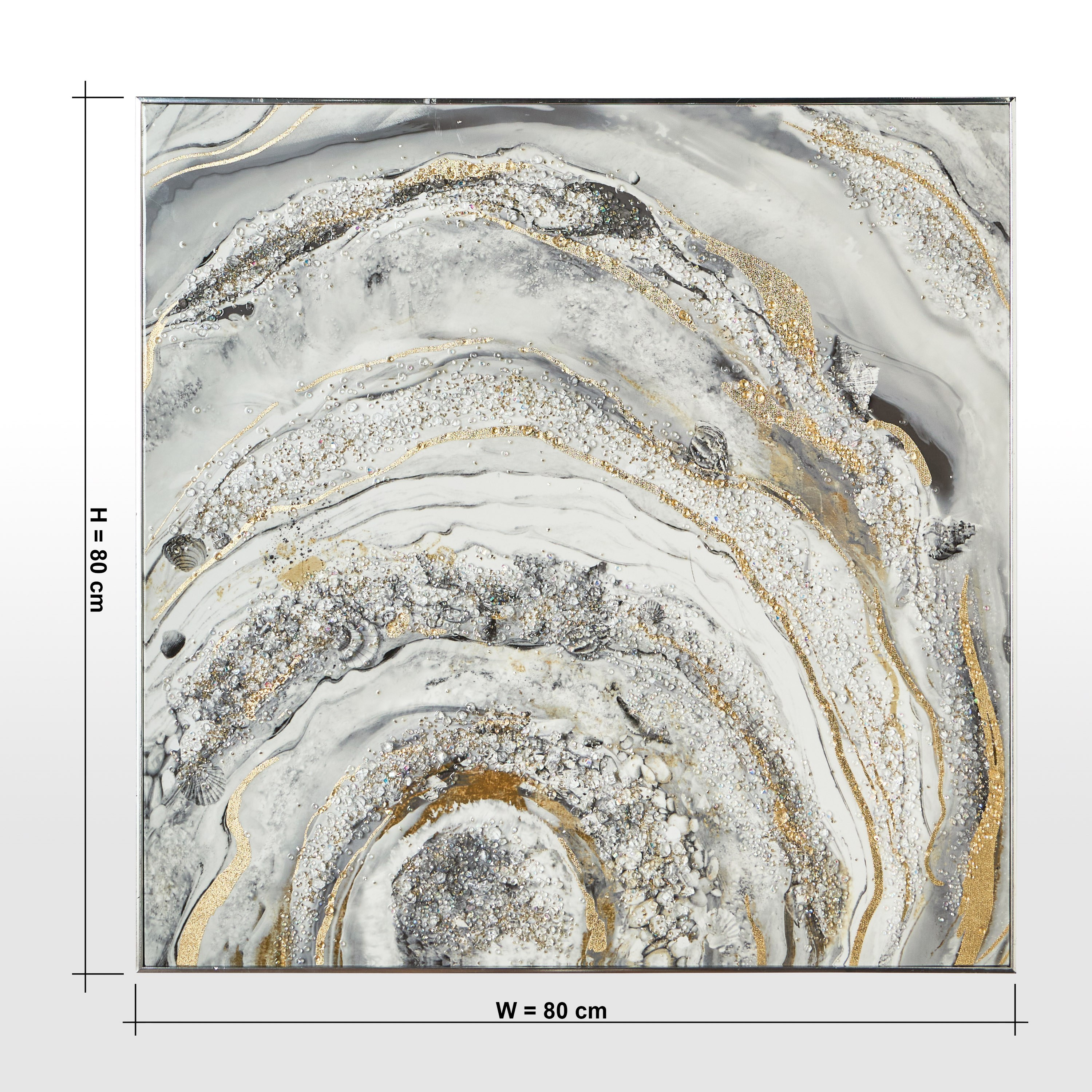 Hana Jewelled Framed Wall Art - 80x80 cm-household-walldecorandmirrors-wallart-image-5