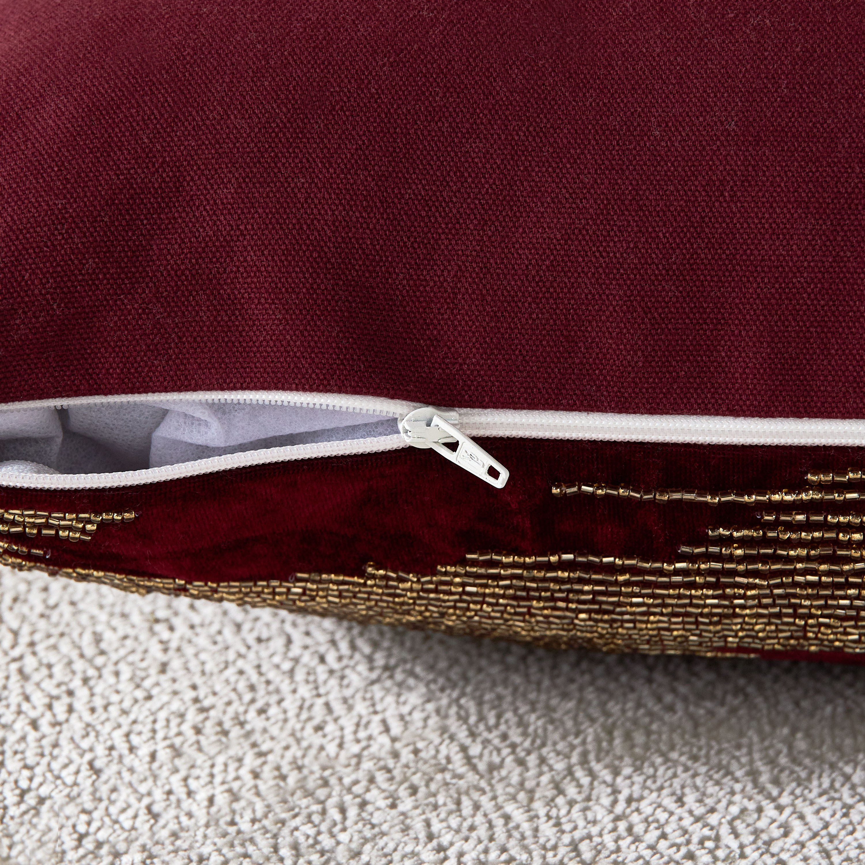 Sama Lexi Beaded Filled Cushion - 30x50 cm-household-cushionsandthrows-filledcushions-decorativecushions-image-3