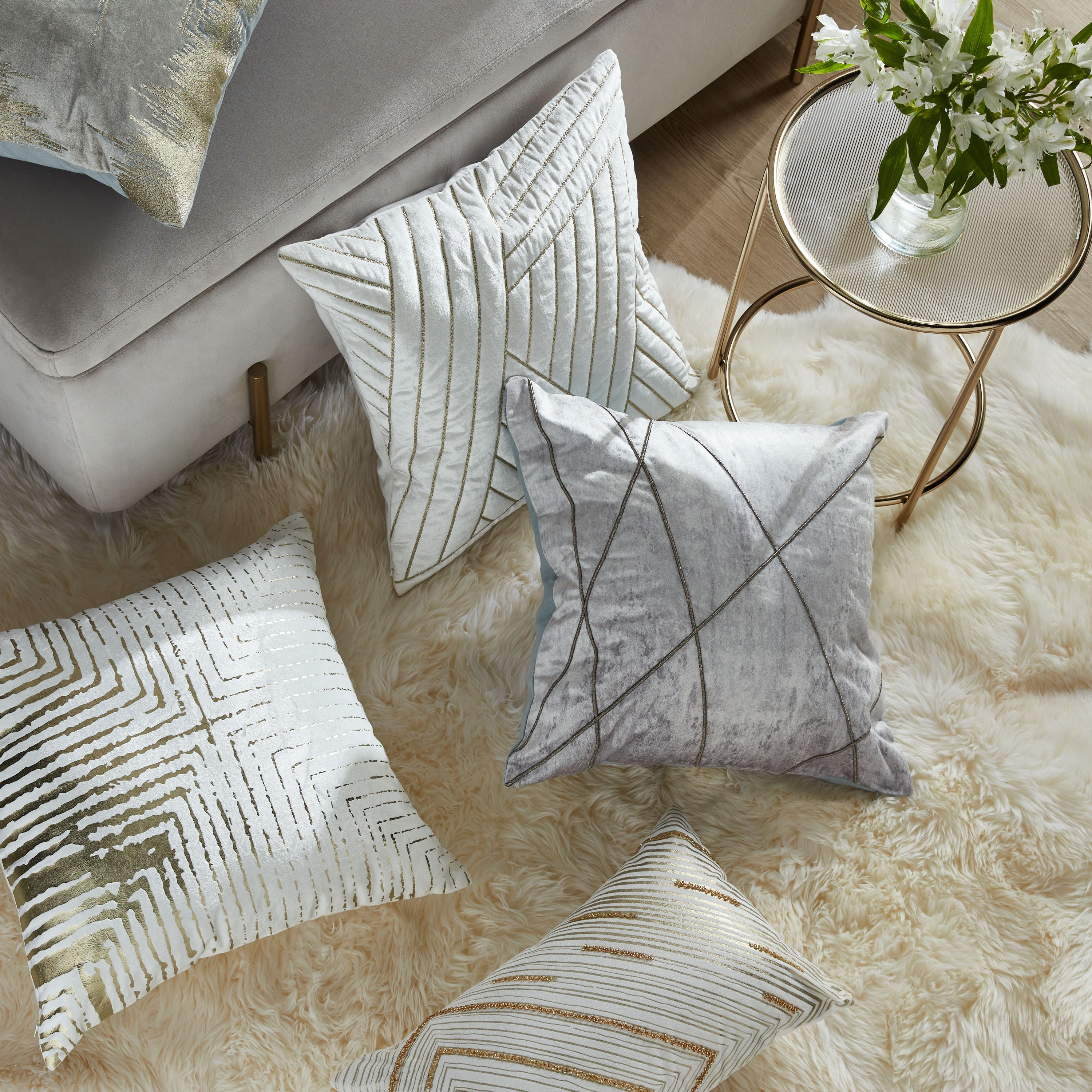 Noura Tusk Embroidered Cushion Cover - 50x50 cm-household-cushionsandthrows-cushioncovers-image-4