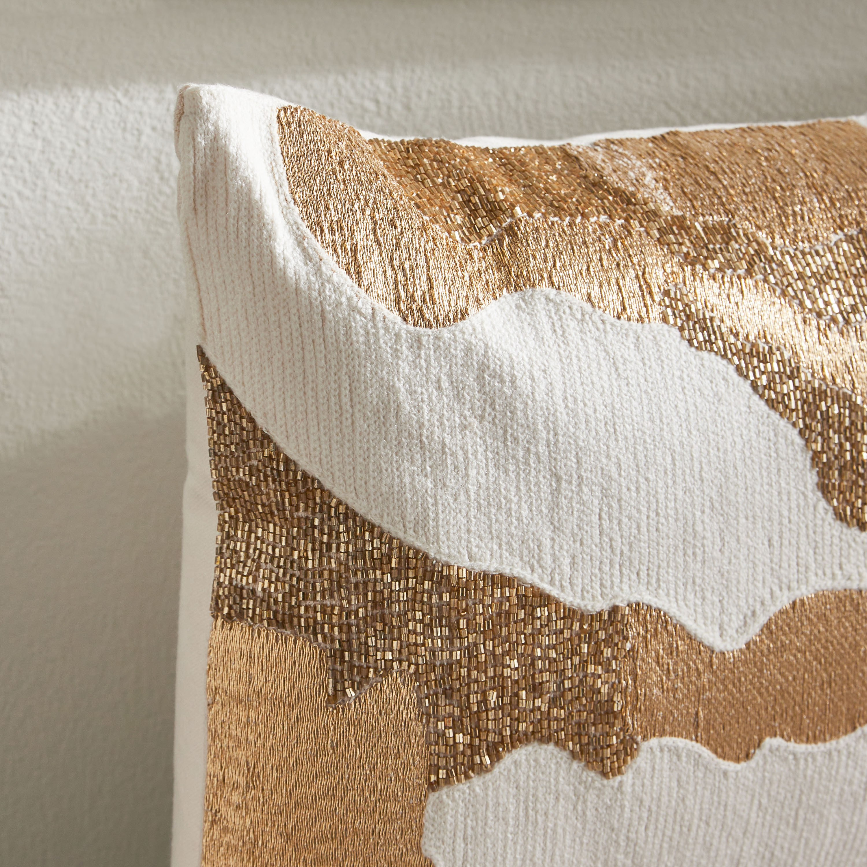 Sama Farida Zari Beaded Filled Cushion - 30x50 cm-household-cushionsandthrows-filledcushions-decorativecushions-image-2