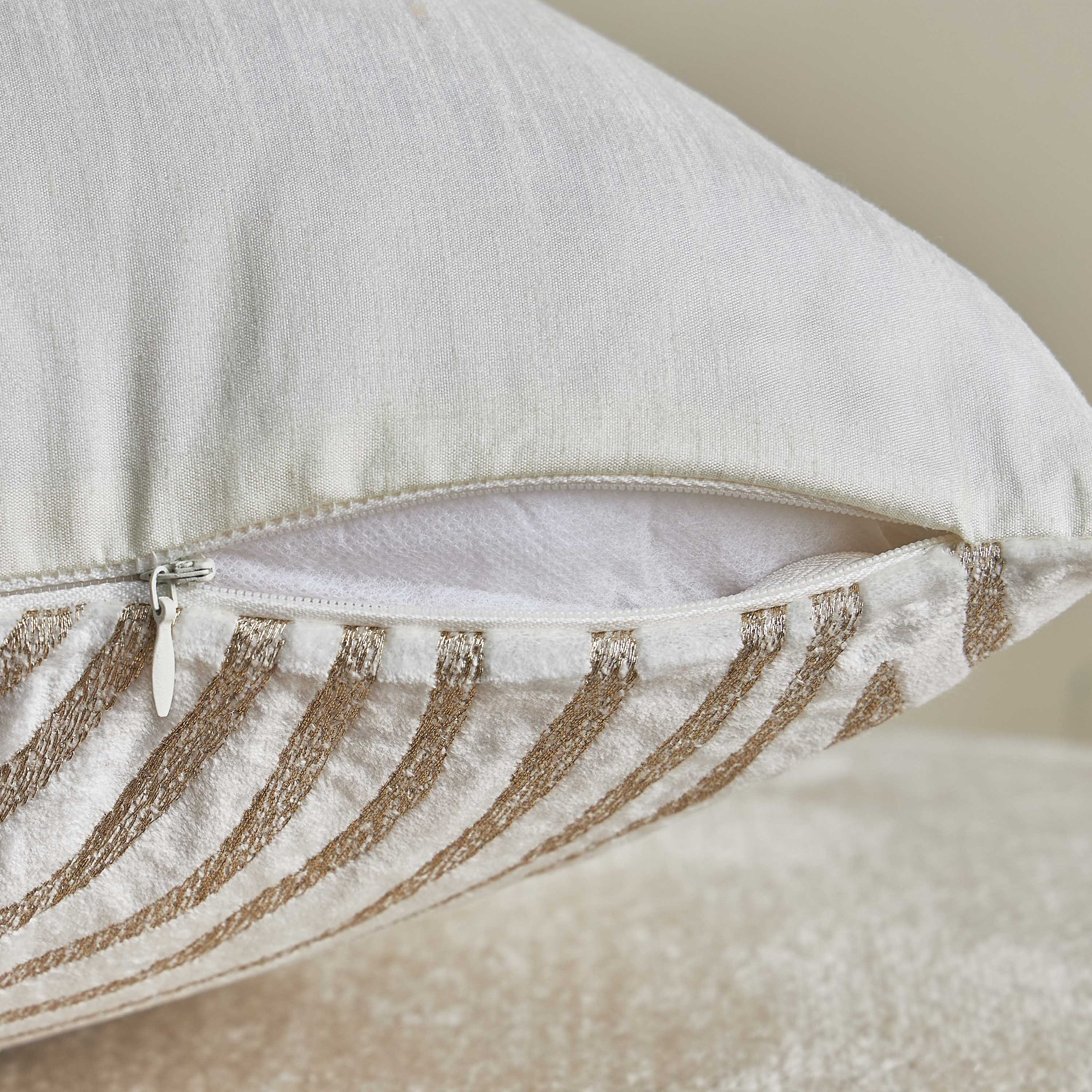 Sama Juan Swirl Velvet Zari Embroidered Filled Cushion - 50x50 cm-household-cushionsandthrows-filledcushions-decorativecushions-image-3