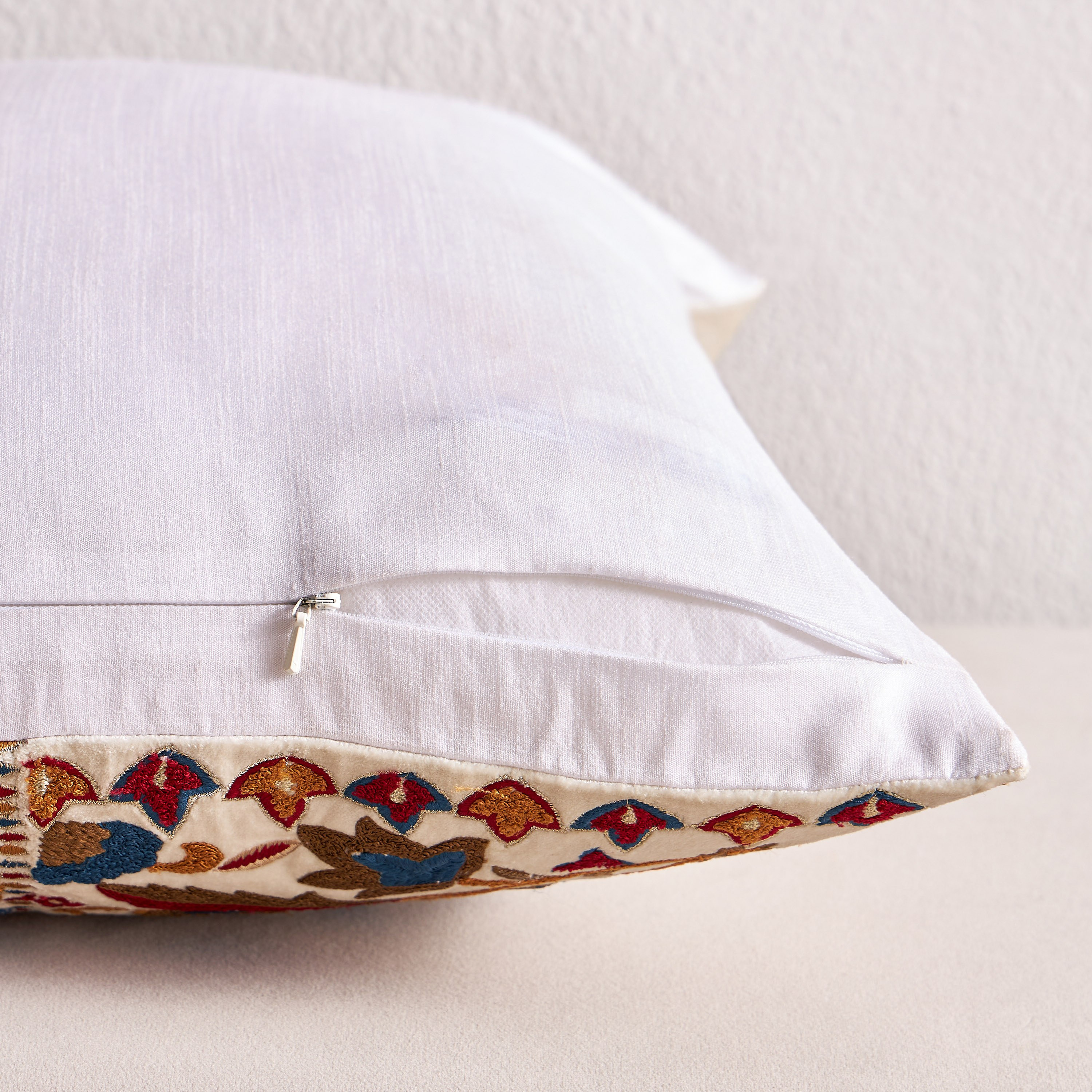 Amara Palampore Embroidered Filled Cushion - 50x50 cm-household-cushionsandthrows-filledcushions-decorativecushions-image-3