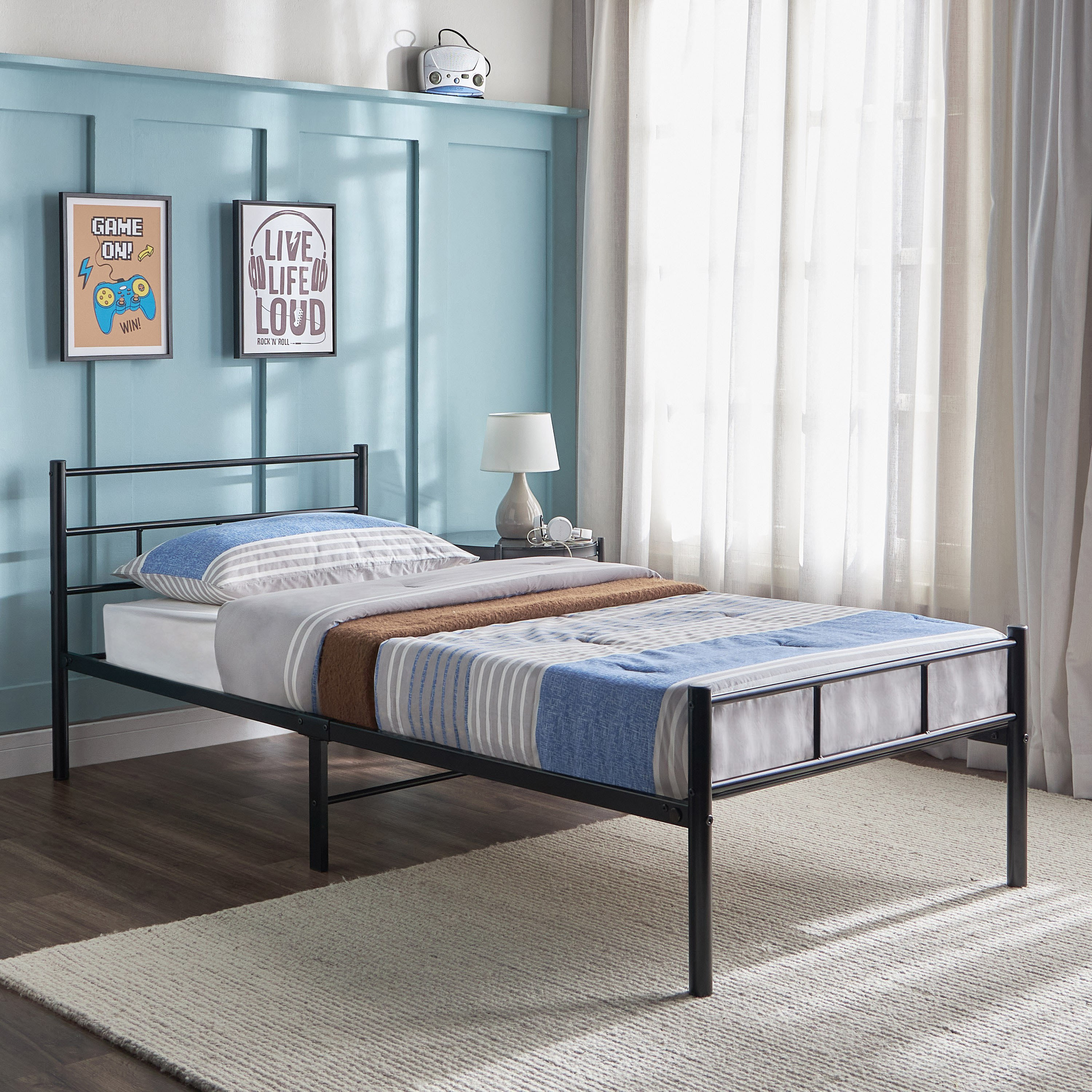 Twin bed frame on sale and mattress