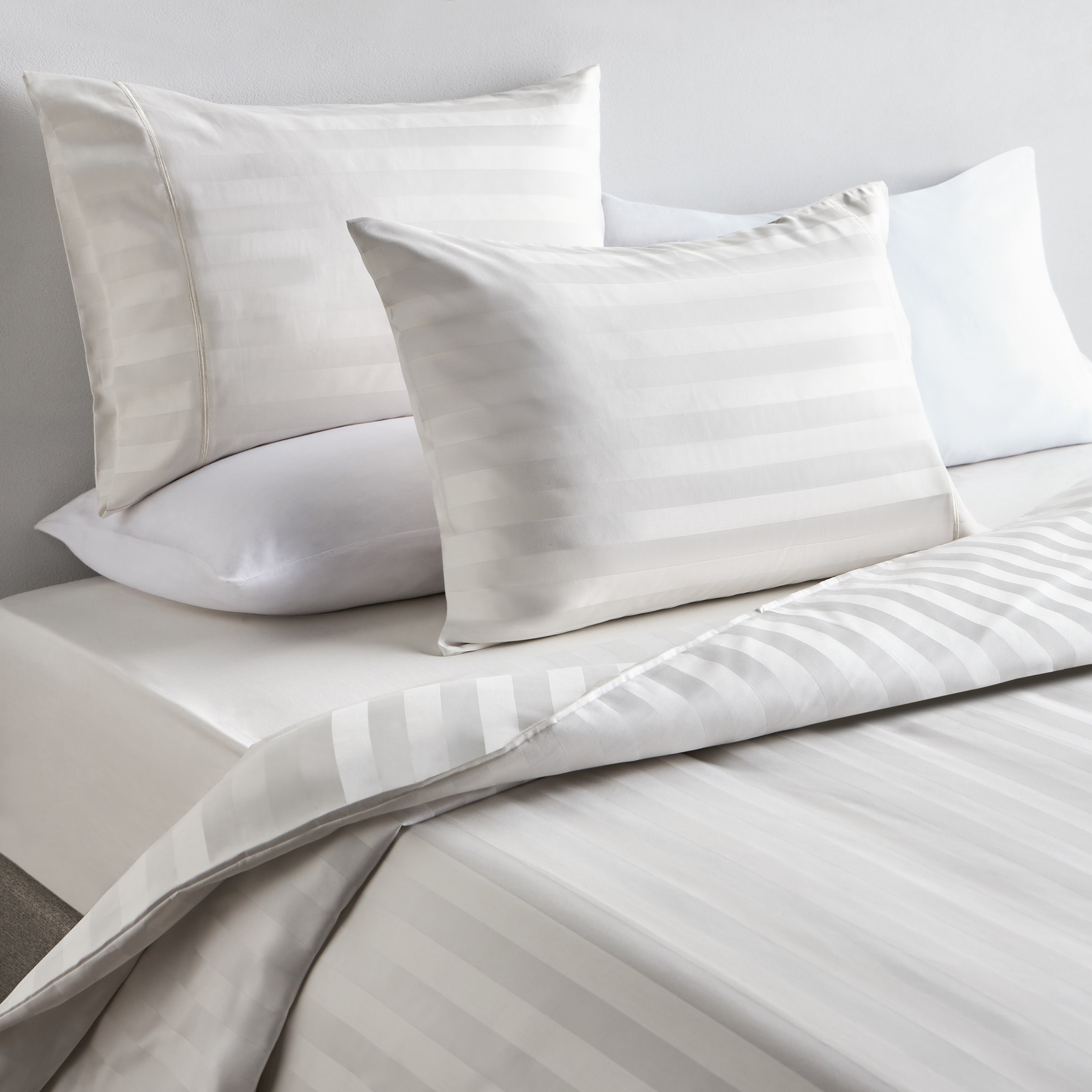 Satin Stripe Pima Cotton Sateen 525 Thread Count 3-Piece Queen Duvet Cover Set - 200x200 cm-household-bedding-duvetandcovers-duvetcovers-image-1