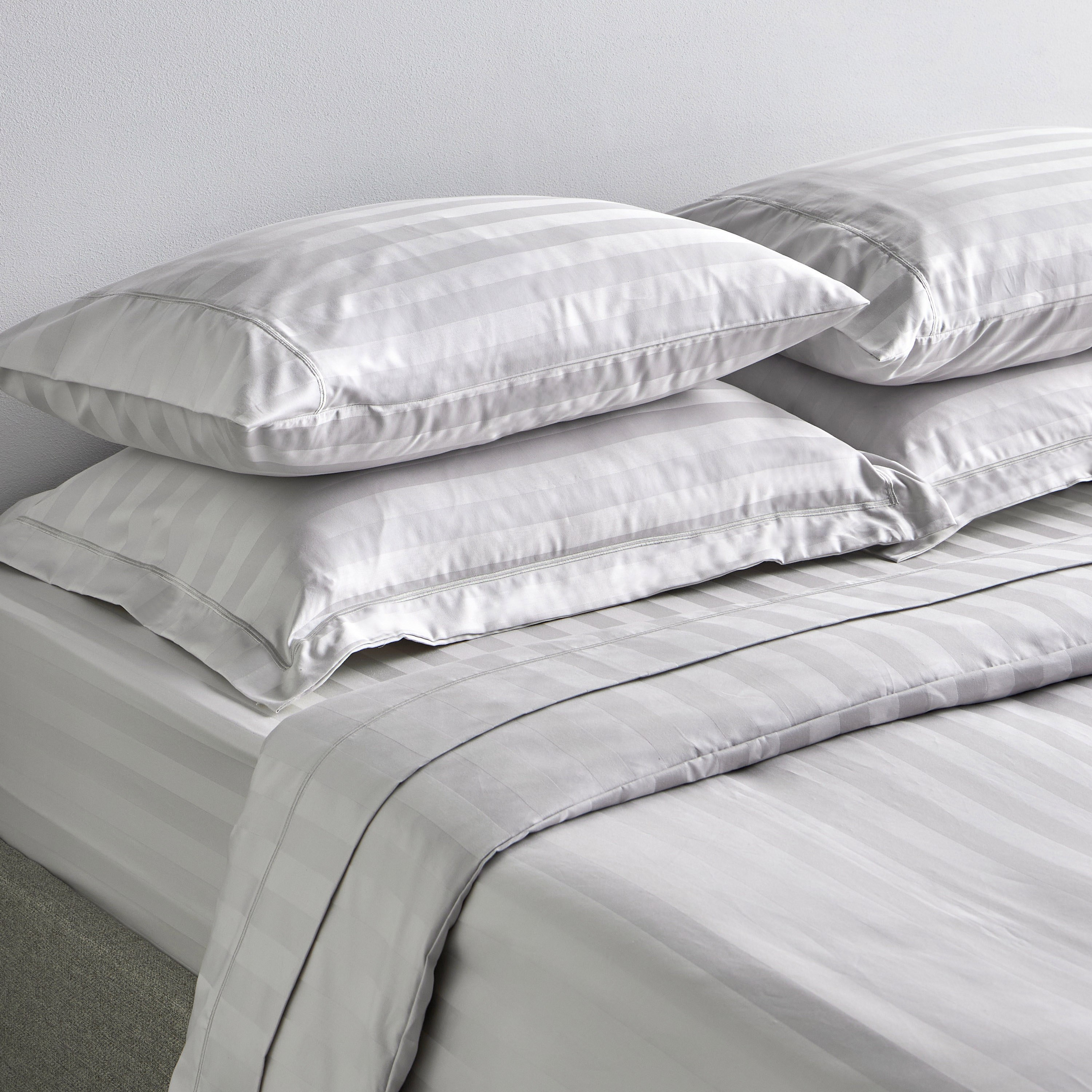 Satin Stripe Pima Cotton Sateen 525 Thread Count Full Fitted Sheet  - 120x200 cm-household-bedding-sheetsandpillowcases-fittedsheets-image-3