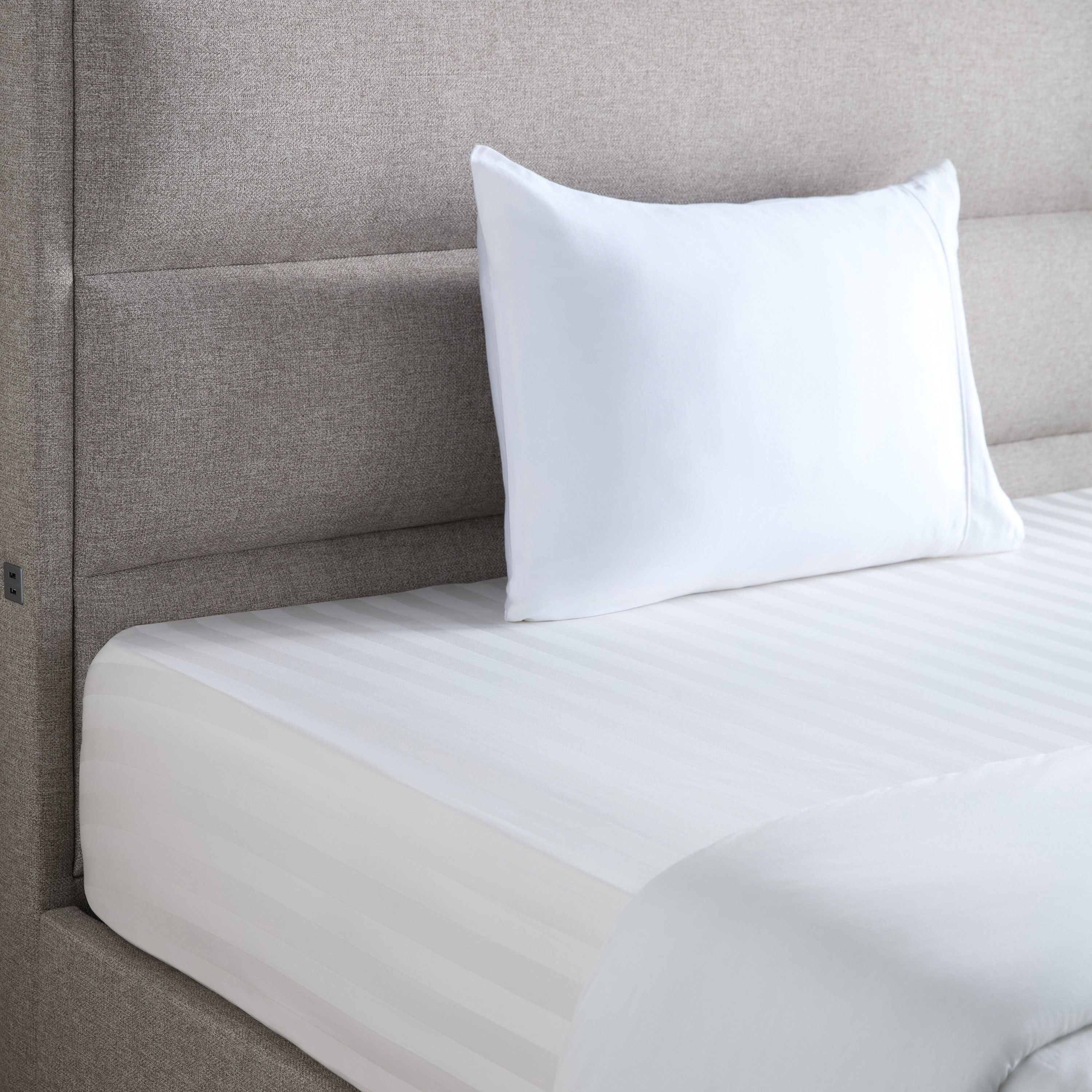 Satin Stripe Pima Cotton Sateen 525 Thread Count King Fitted Sheet - 180x205 cm-household-bedding-sheetsandpillowcases-fittedsheets-image-3