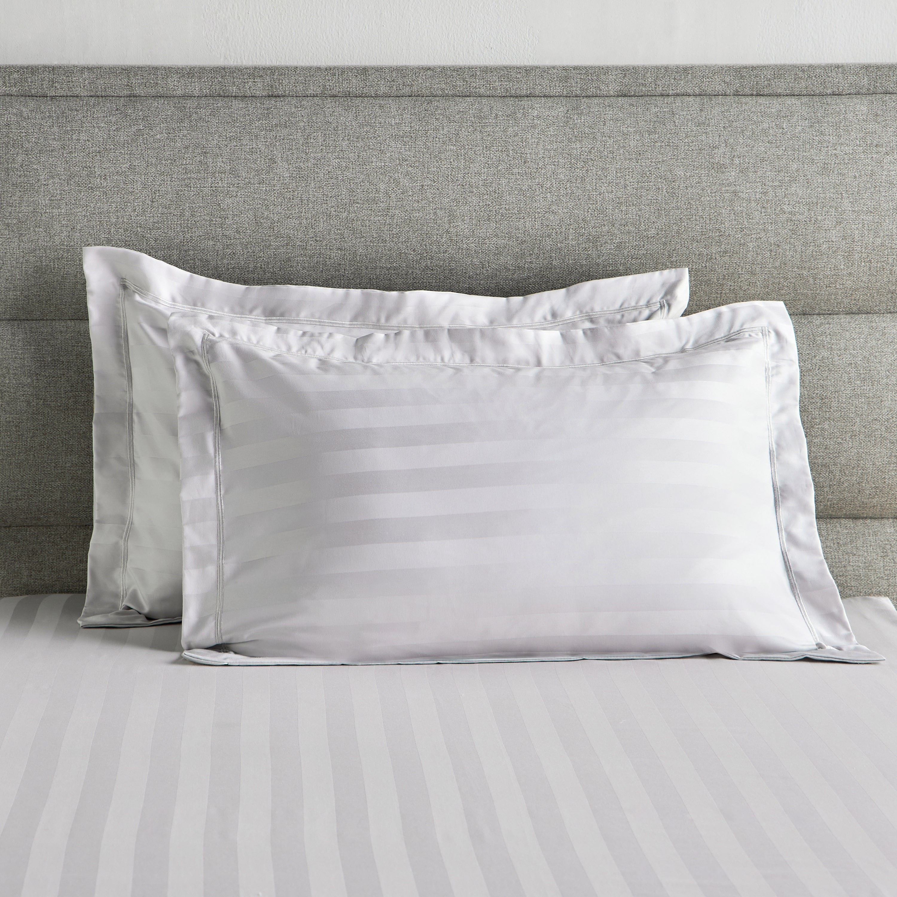 Satin Stripe Pima Cotton Sateen 525 Thread Count 2-Piece Standard Pillowcase Set - 50x75 cm-household-bedding-sheetsandpillowcases-pillowcases-image-1