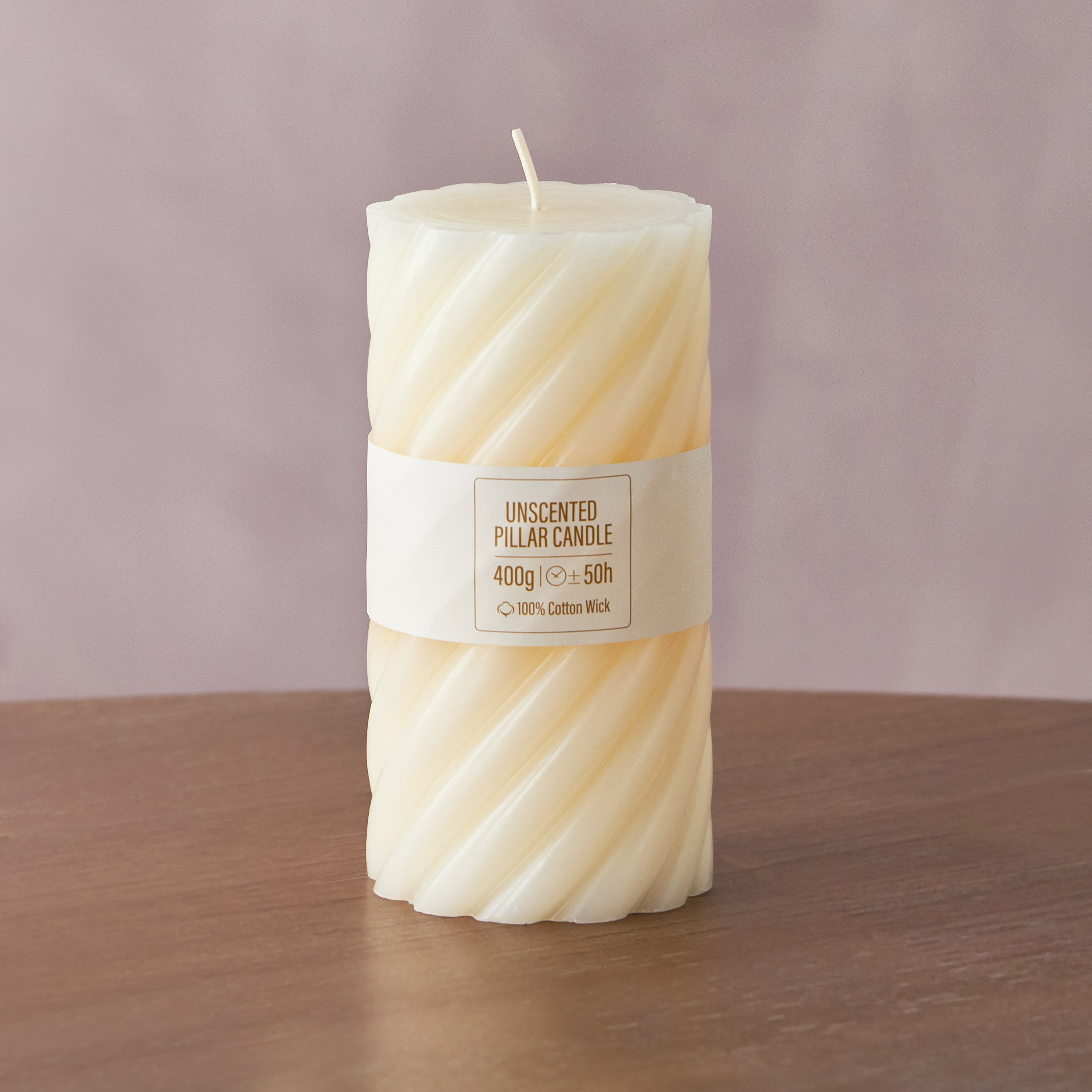 Essentials Unscented Pillar Candle - 50 h-household-homefragrance-candles-image-1