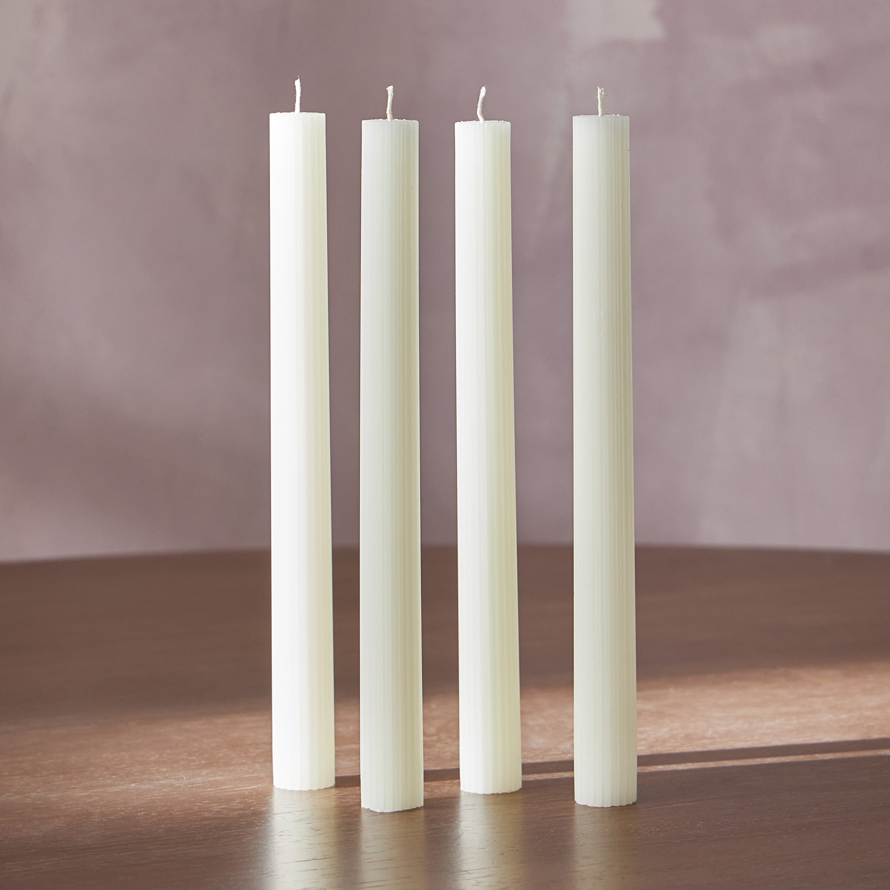 Essentials 4-Piece Unscented Taper Candle Set - 8 h-household-homefragrance-candles-image-2
