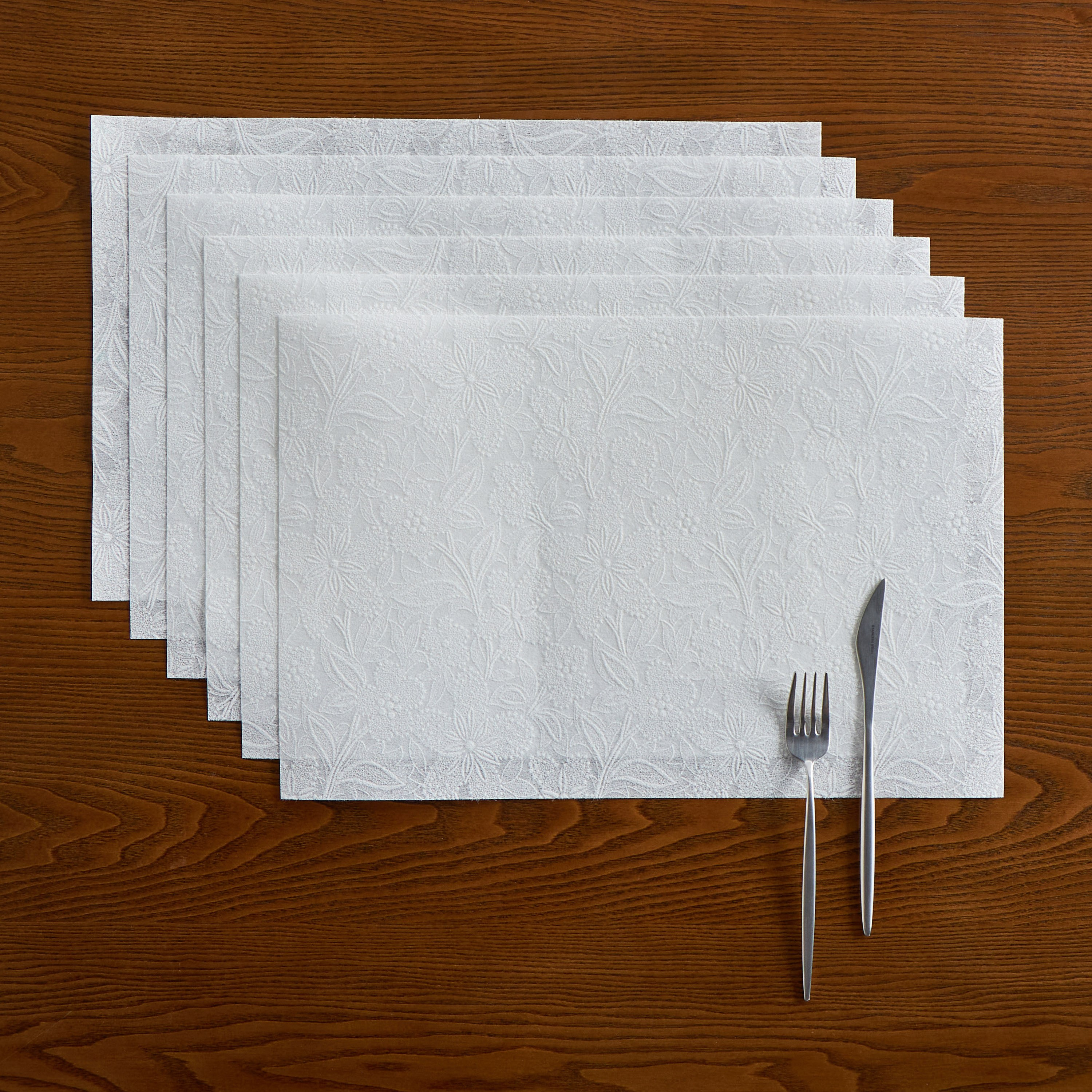 Vera 6-Piece Disposable Placemat Set - 30x45 cm-household-dining-tablelinen-placemats-image-1