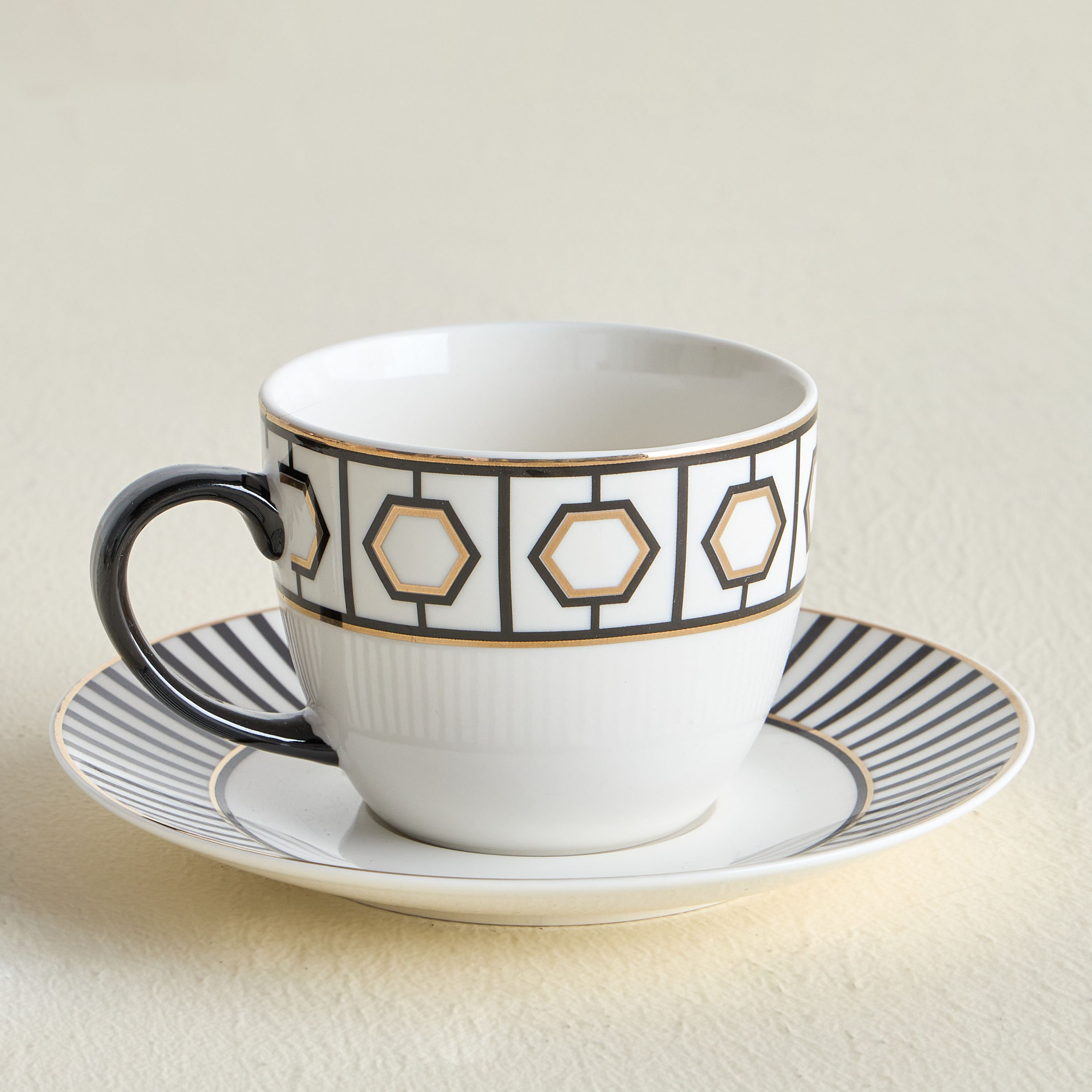 Thahab New Bone China Cup and Saucer Set - 220 ml-household-dining-dinnerware-dinnerwarecollections-image-1