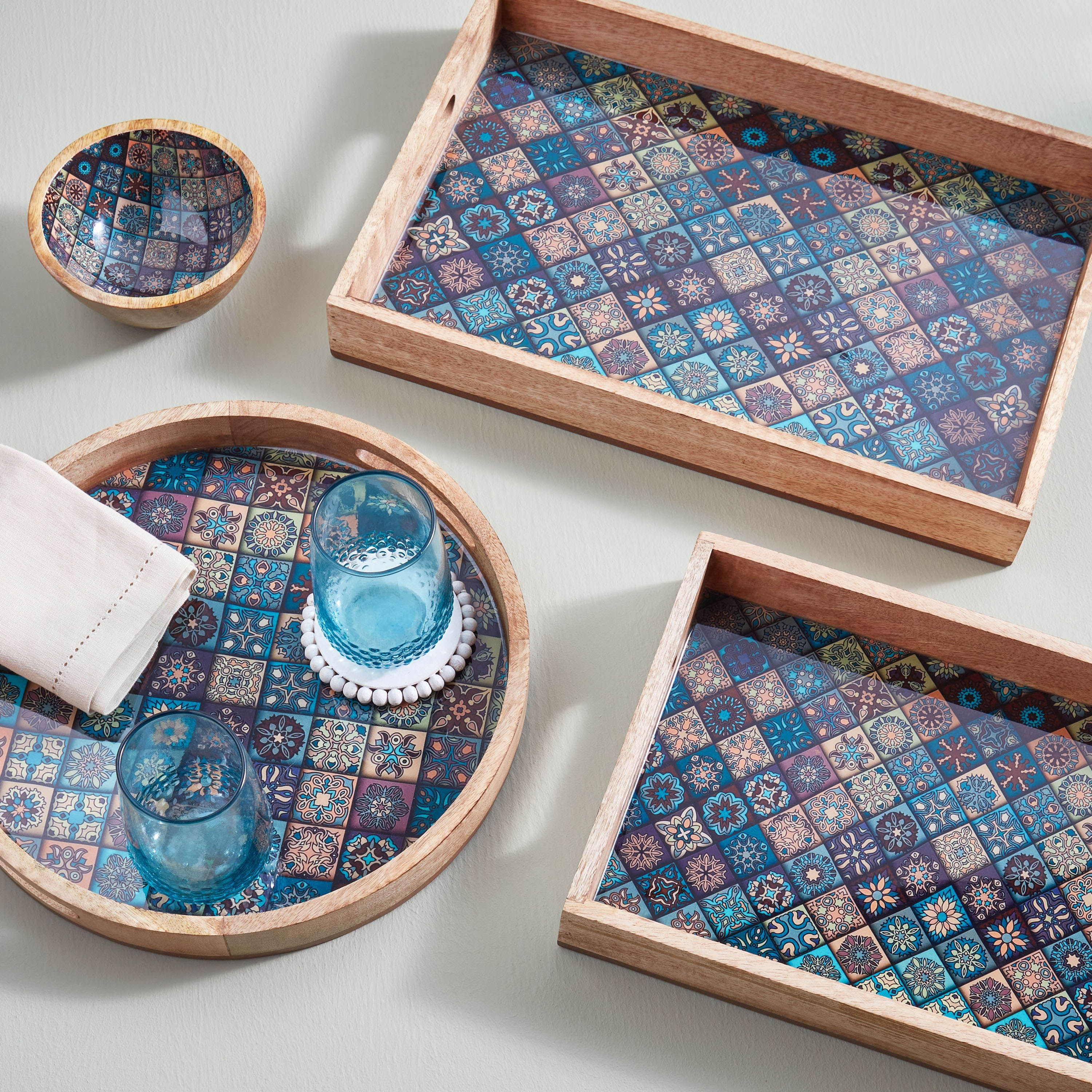 Tile Wooden Serving Tray-household-dining-serveware-servingtrays-image-3