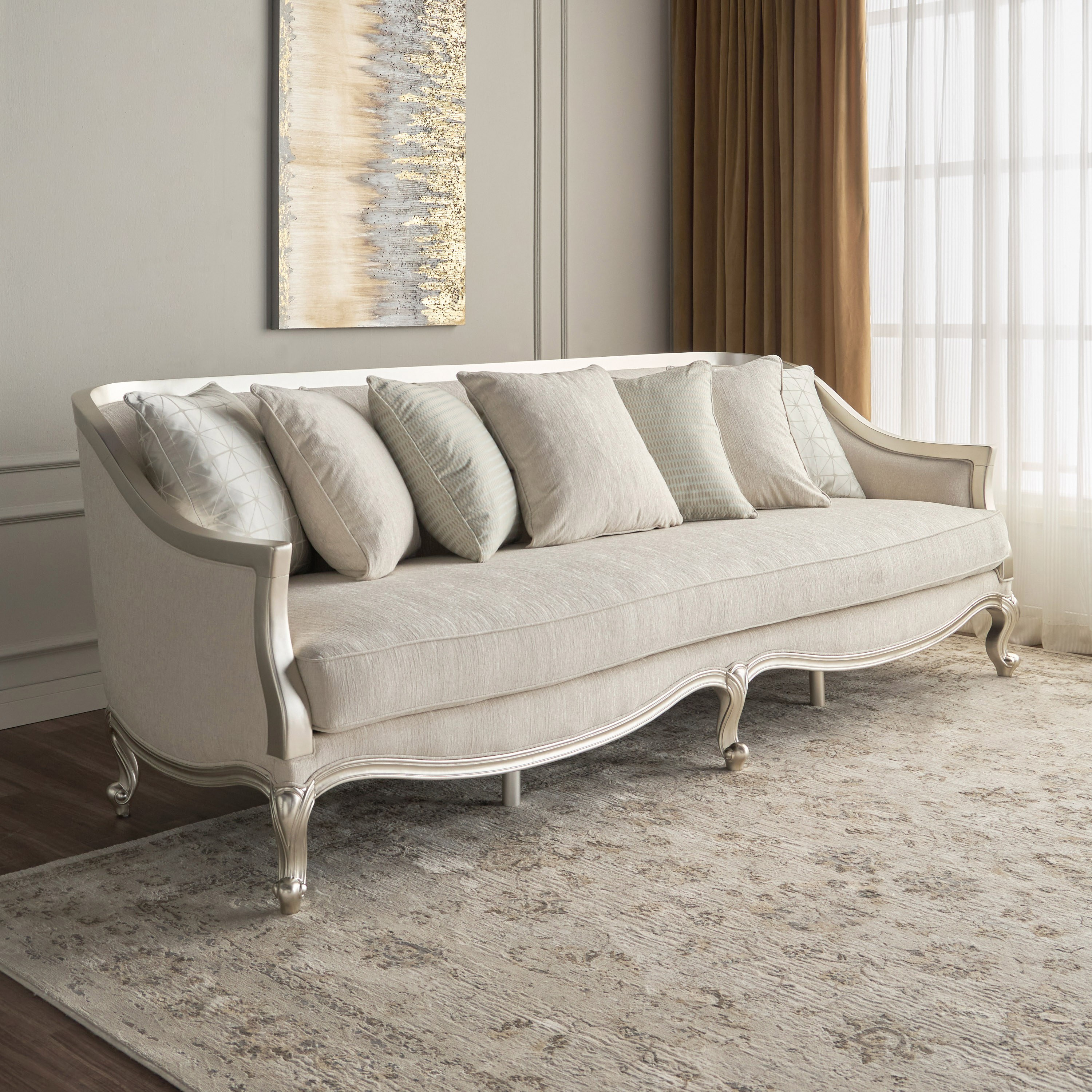 Lesley 4-Seater Fabric Sofa