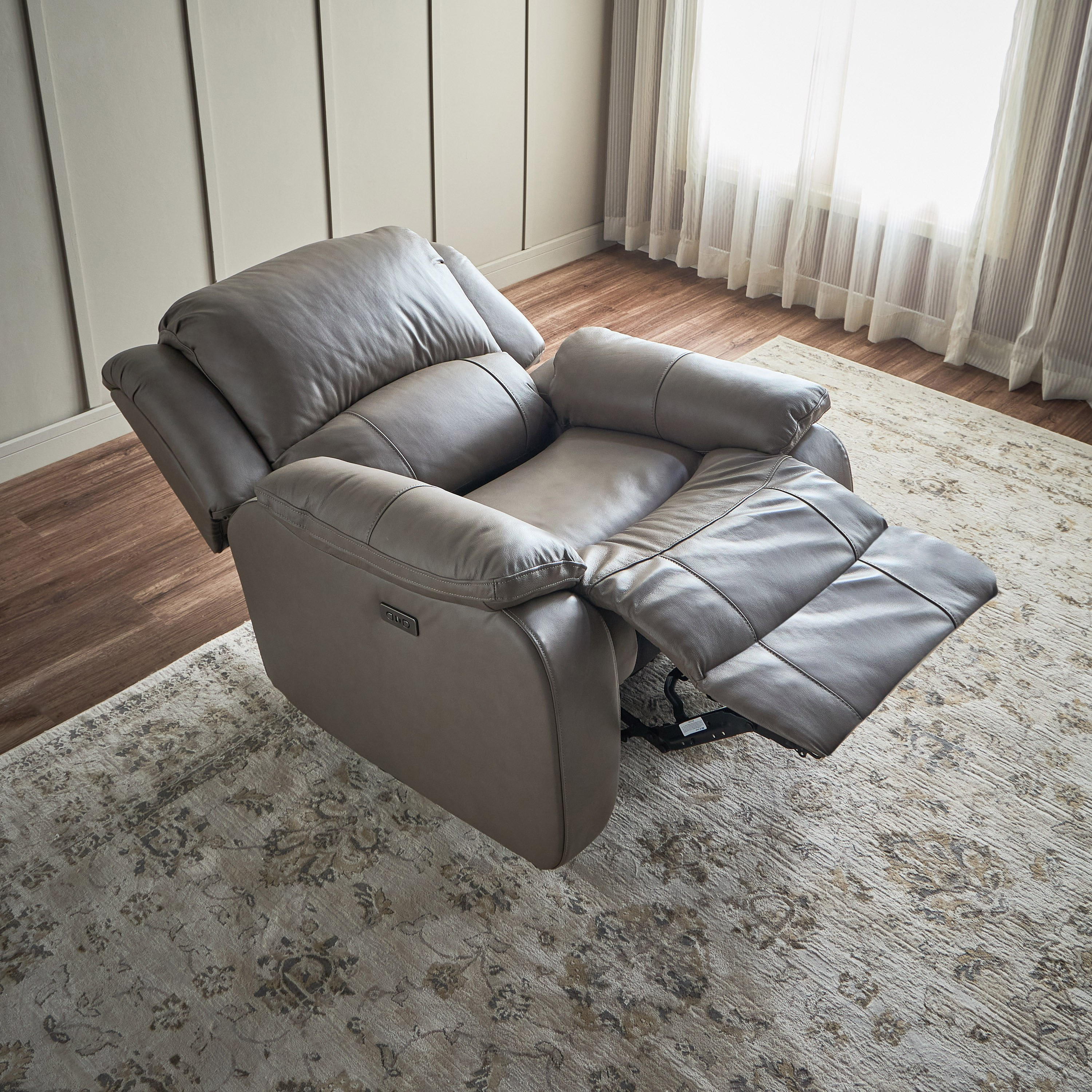 Warren Half Leather Electric Recliner