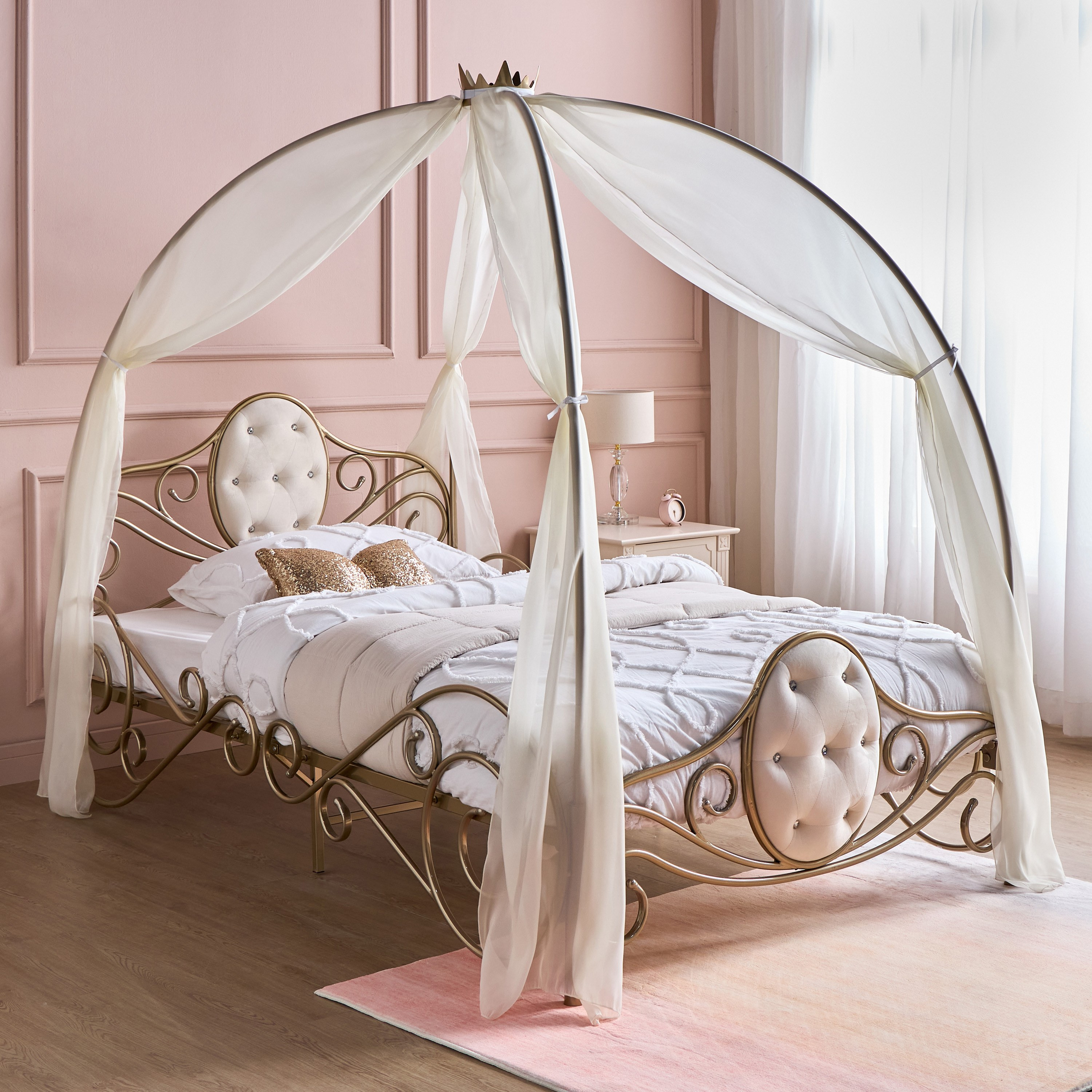 Metal cinderella carriage bed best sale