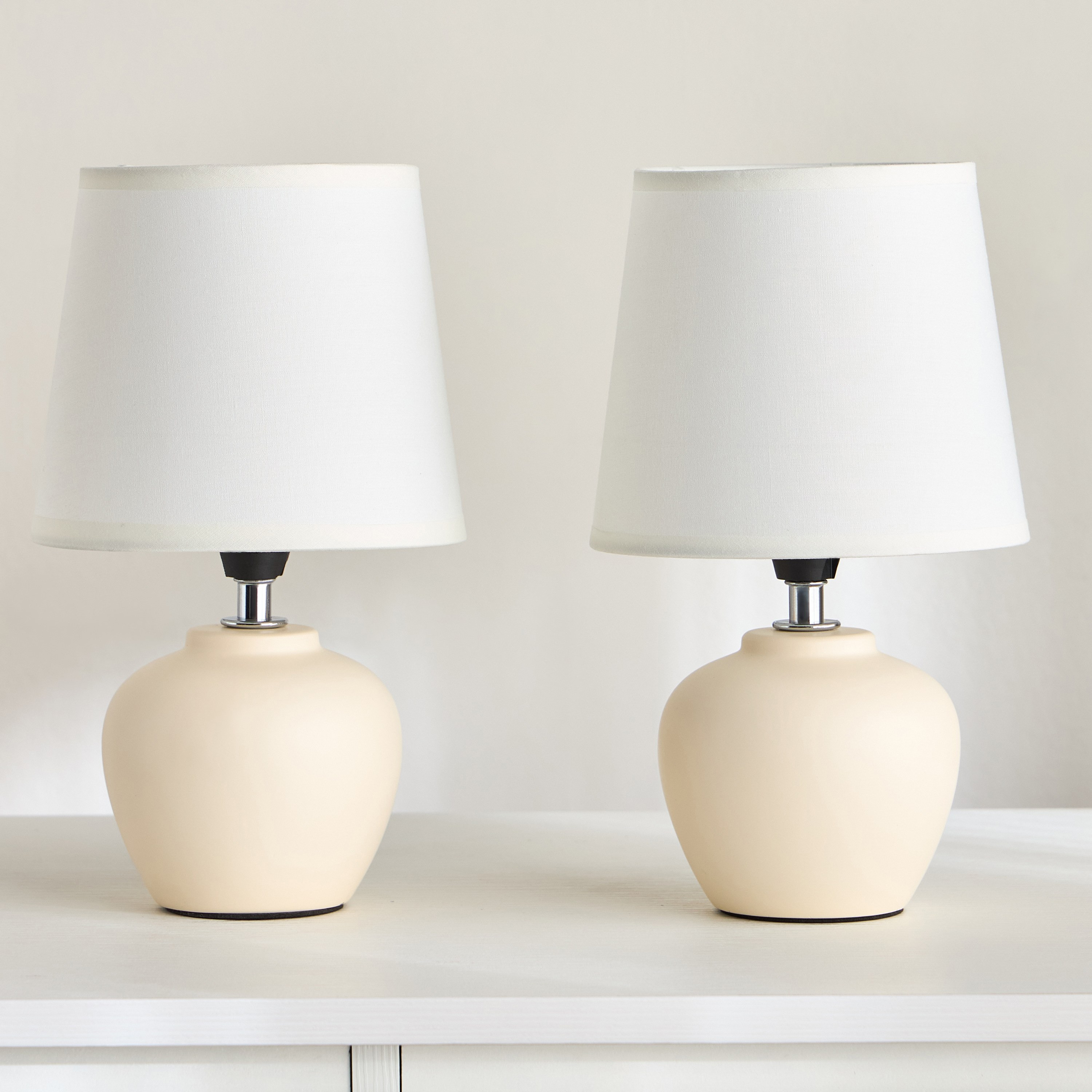 Fringilla 2-Piece Ceramic Table Lamp Set - 26 cm