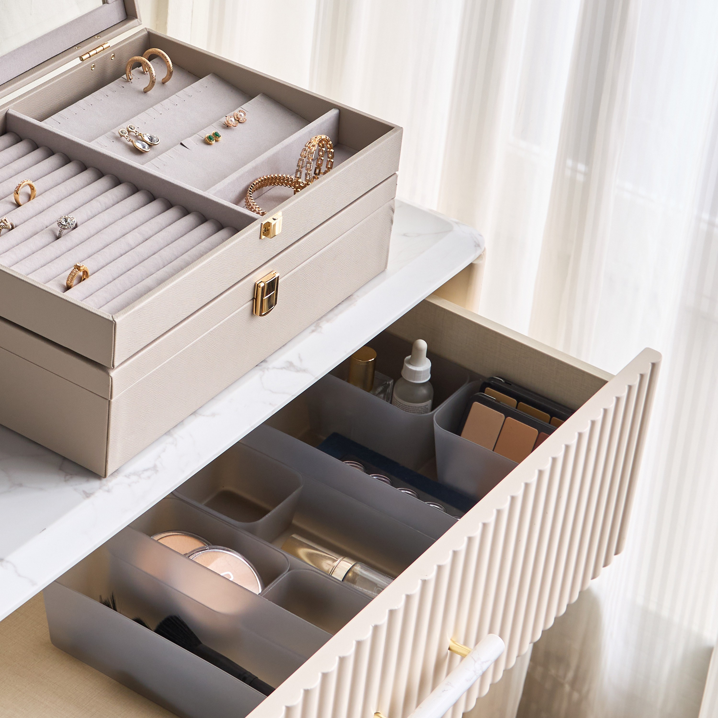 Copactor Baboo Stackable Drawer Organiser, Wooden Storage Box For