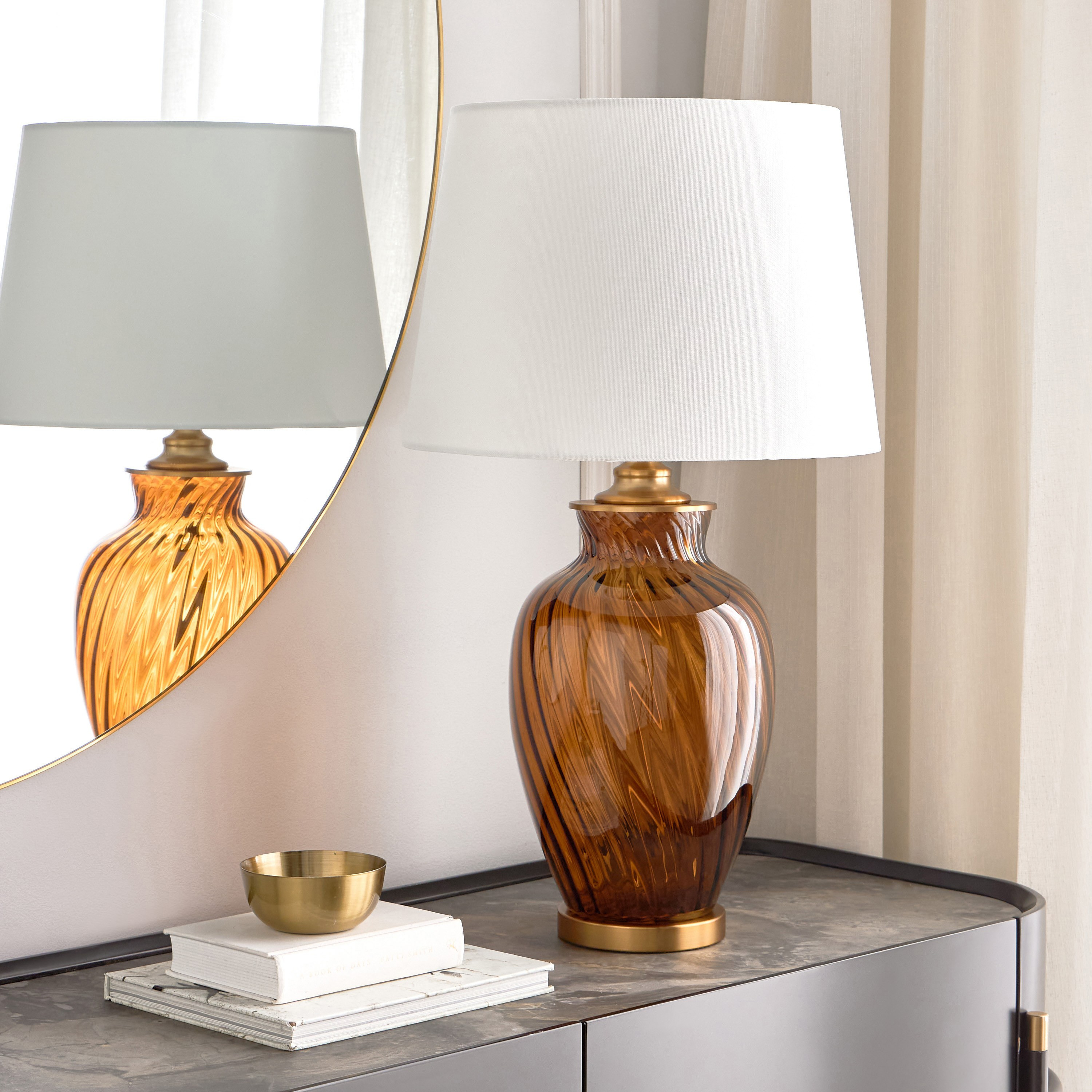 Anthony Glass Table Lamp - 69 cm-household-lighting-tableanddesklamps-image-5