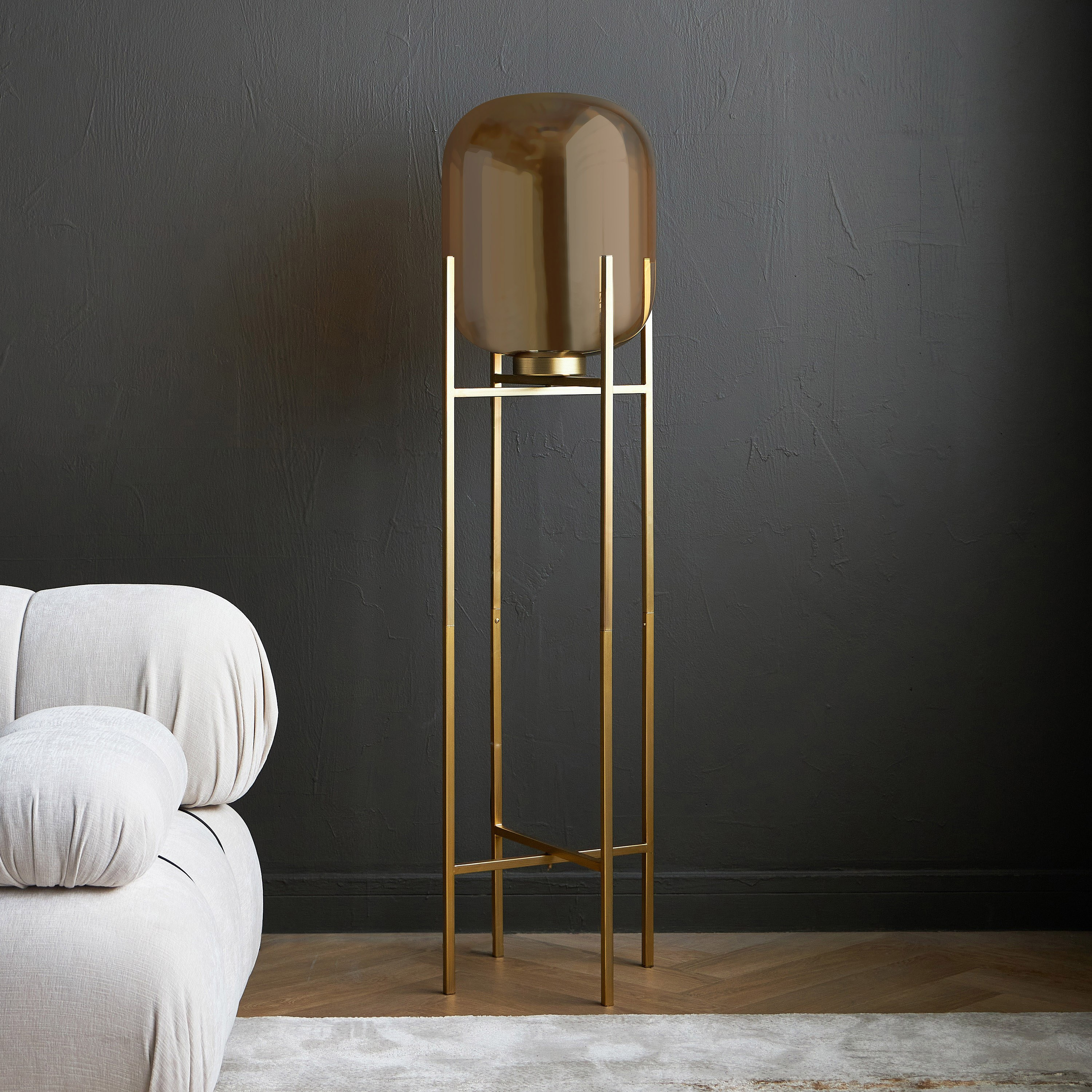 Calion Glass Floor Lamp - 143 cm