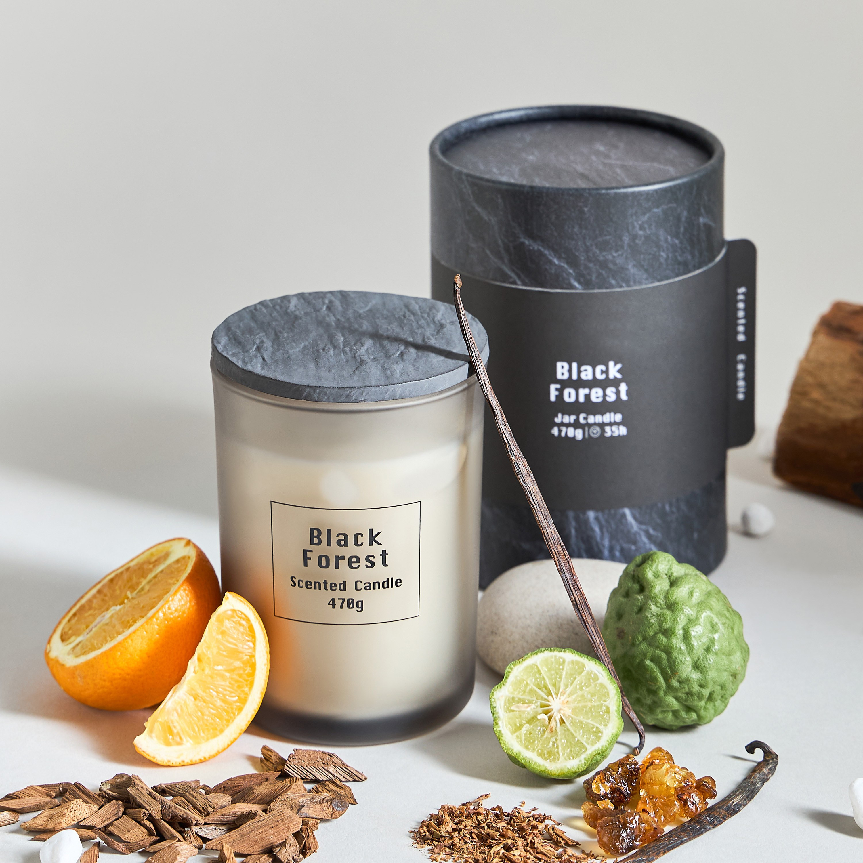 Raw Dark Amber Scented Jar Candle - 35 h-household-homefragrance-candles-image-1
