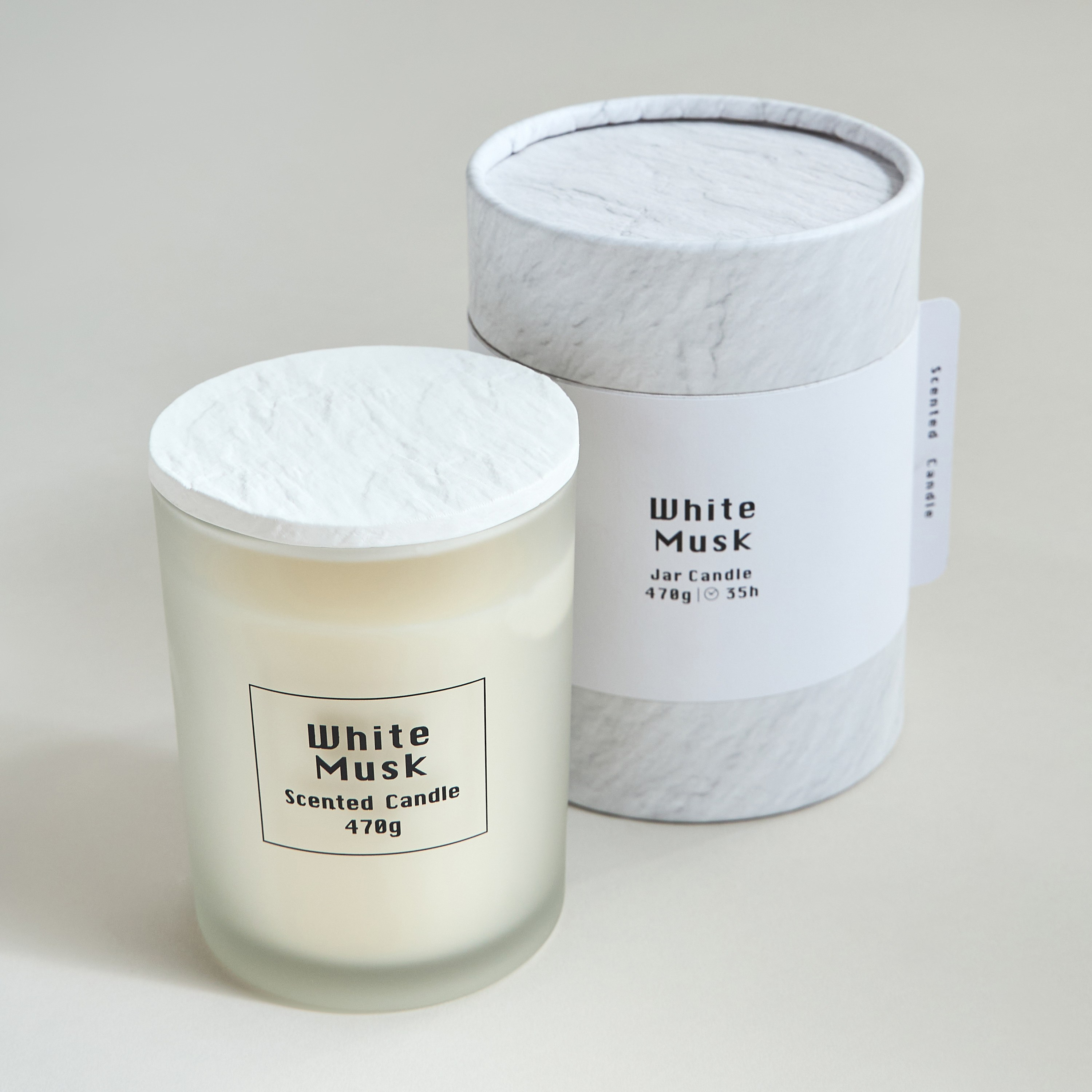 Raw White Musk Scented Jar Candle - 35 h-household-homefragrance-candles-image-2