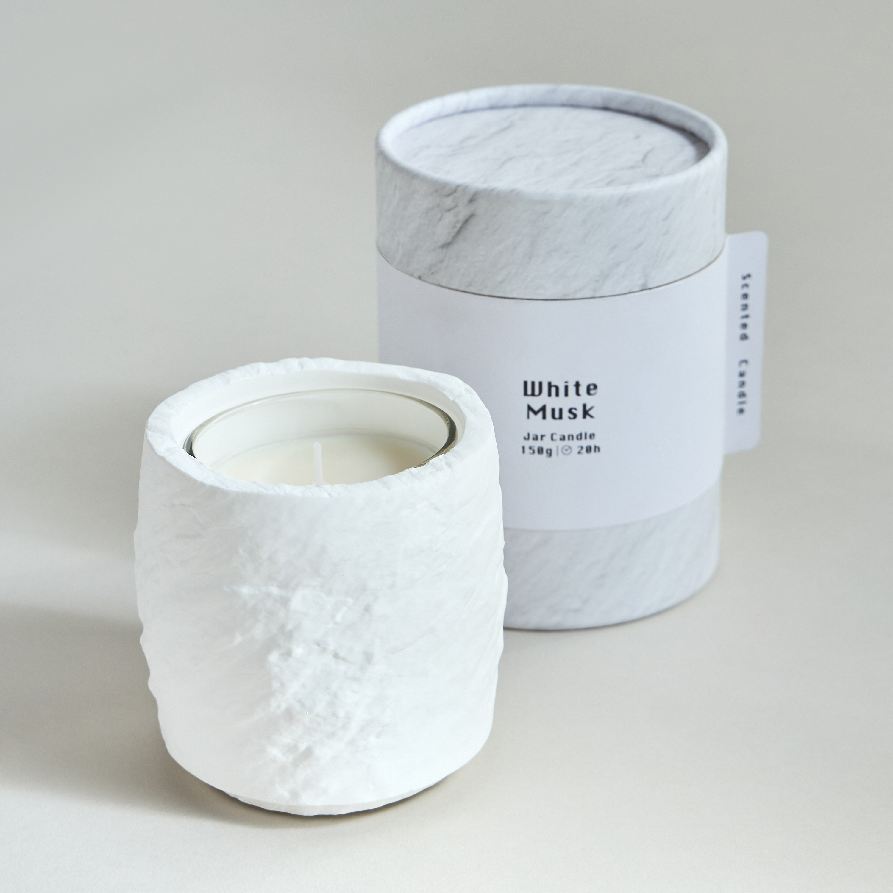 Raw White Musk Scented Jar Candle - 20 h-household-homefragrance-candles-image-2