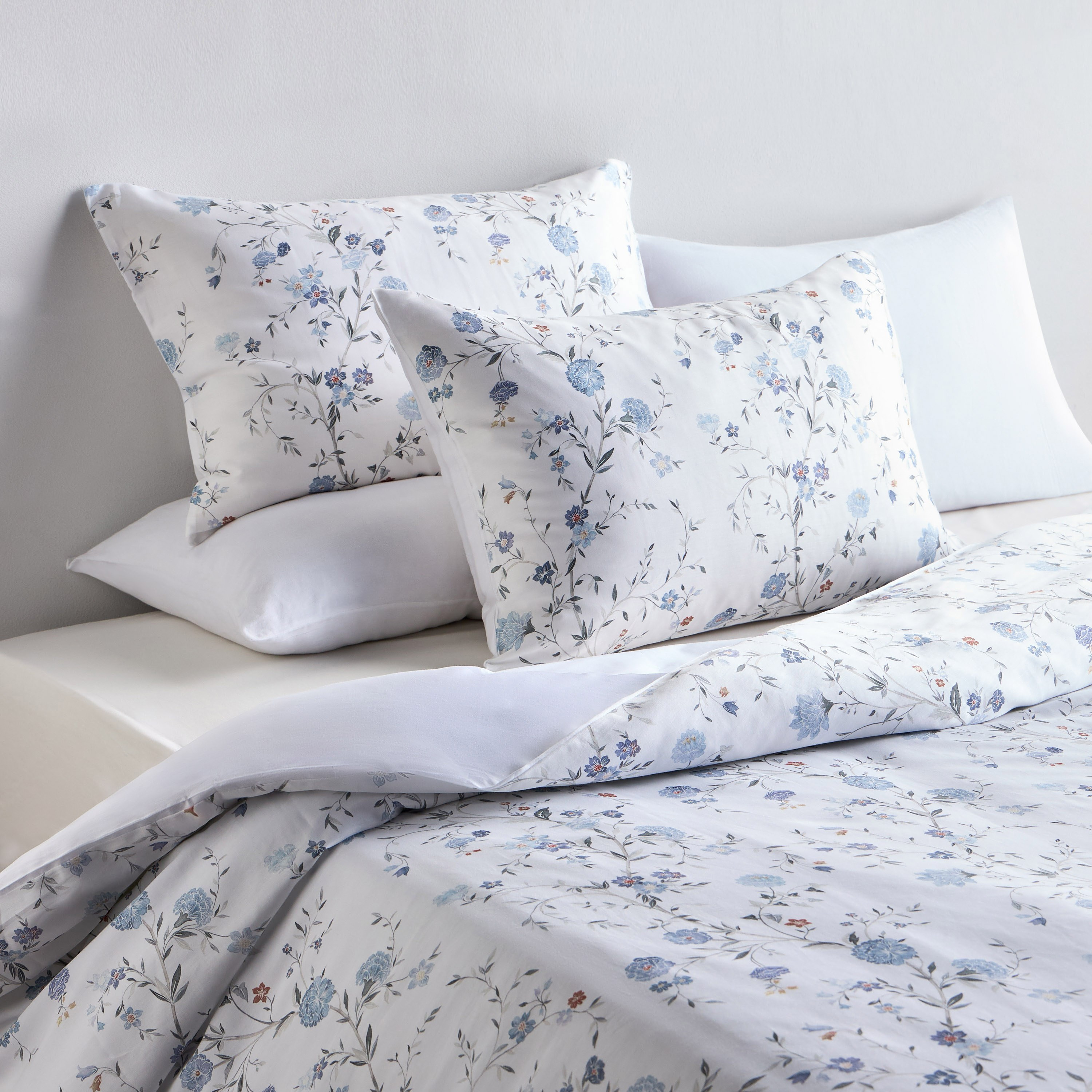 Nella Floral Cotton 300 Thread Count 3-Piece Super King Duvet Cover Set - 220x260 cm