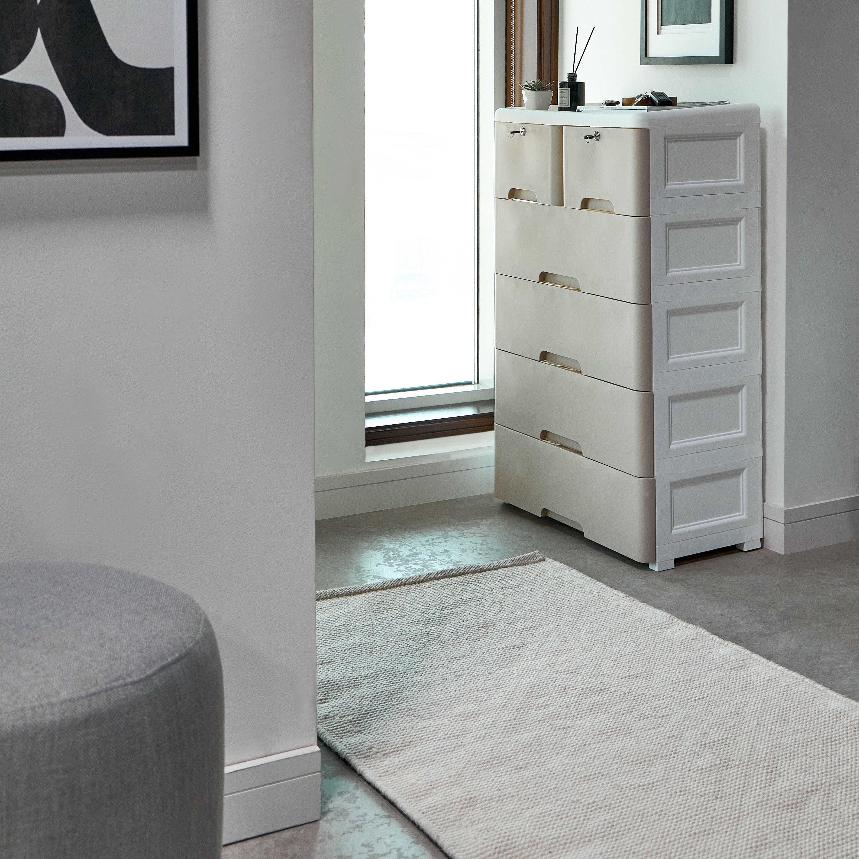Mars 5-Tier Storage Rack Tower - 35x65 cm-household-storage-storagesolutions-drawercabinets-image-5