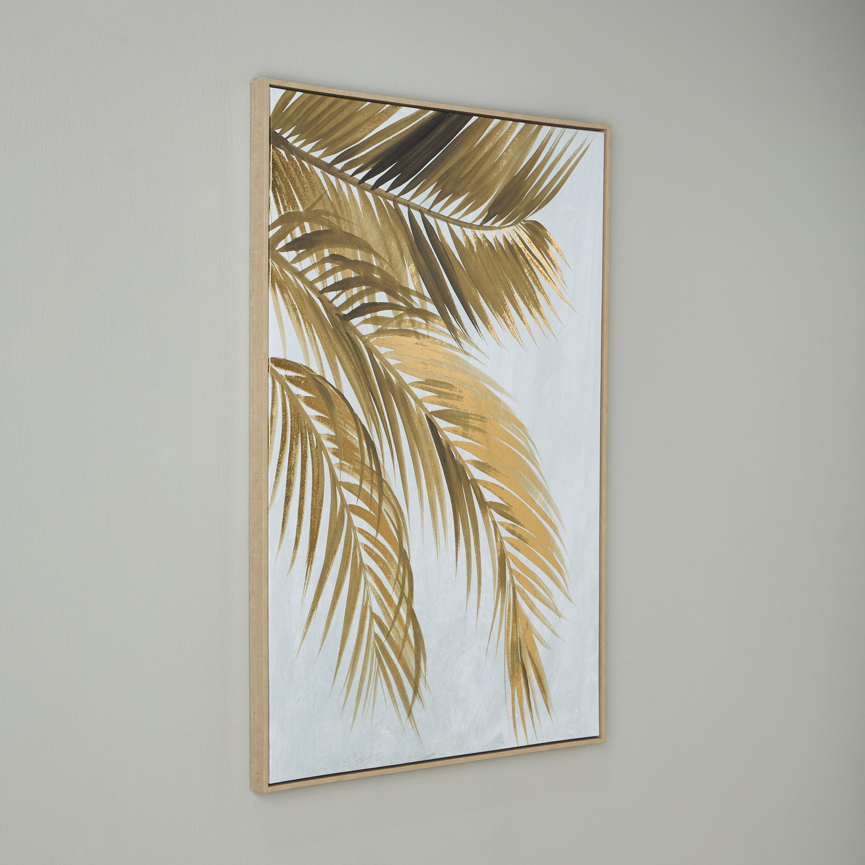 Gold Palms Framed Canvas Wall Art - 83x123 cm-household-walldecorandmirrors-wallart-image-2