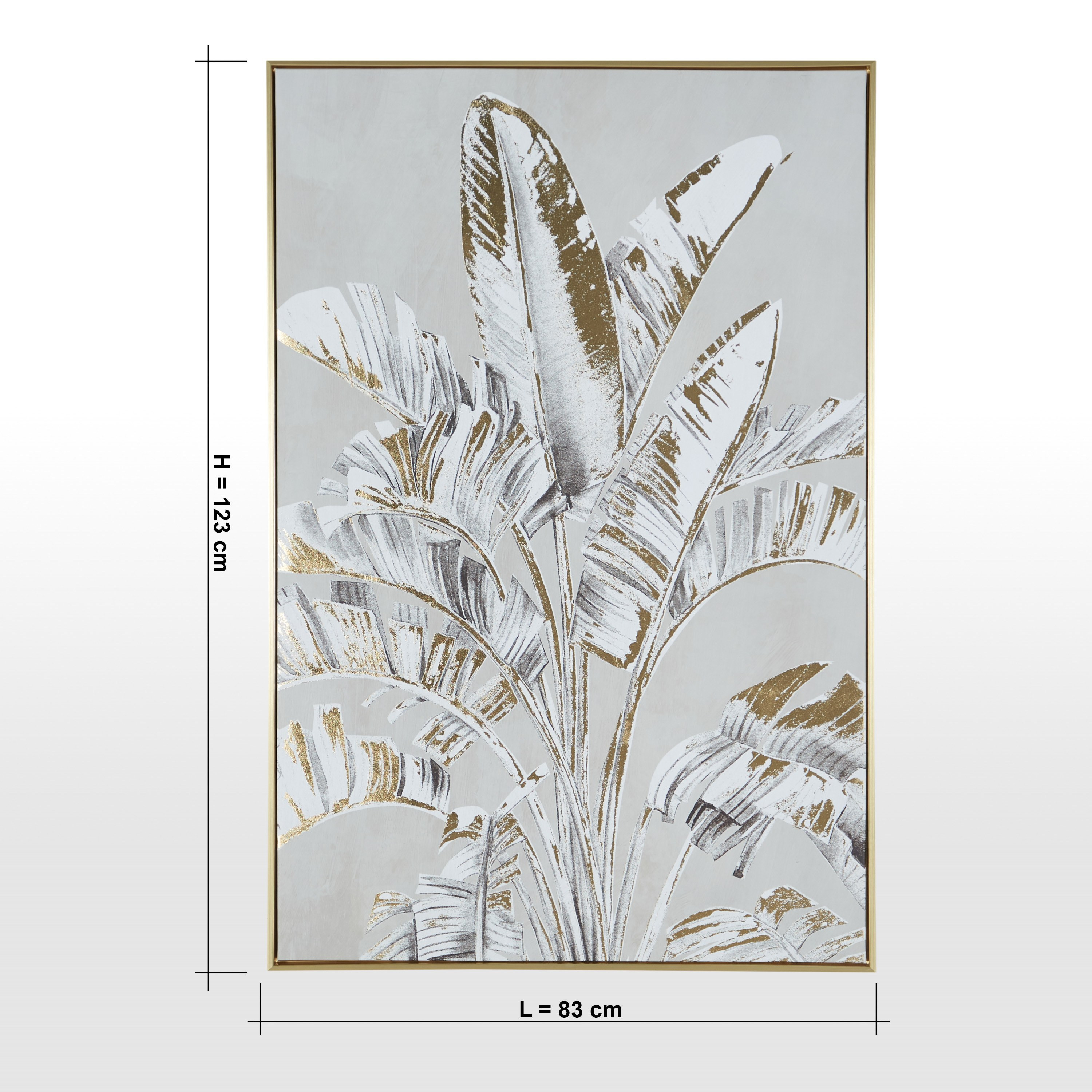 زينة حائط كانفاس مؤطرة بتصميم أوراق شجر ذهبية - 83x123 سم-household-walldecorandmirrors-wallart-image-5