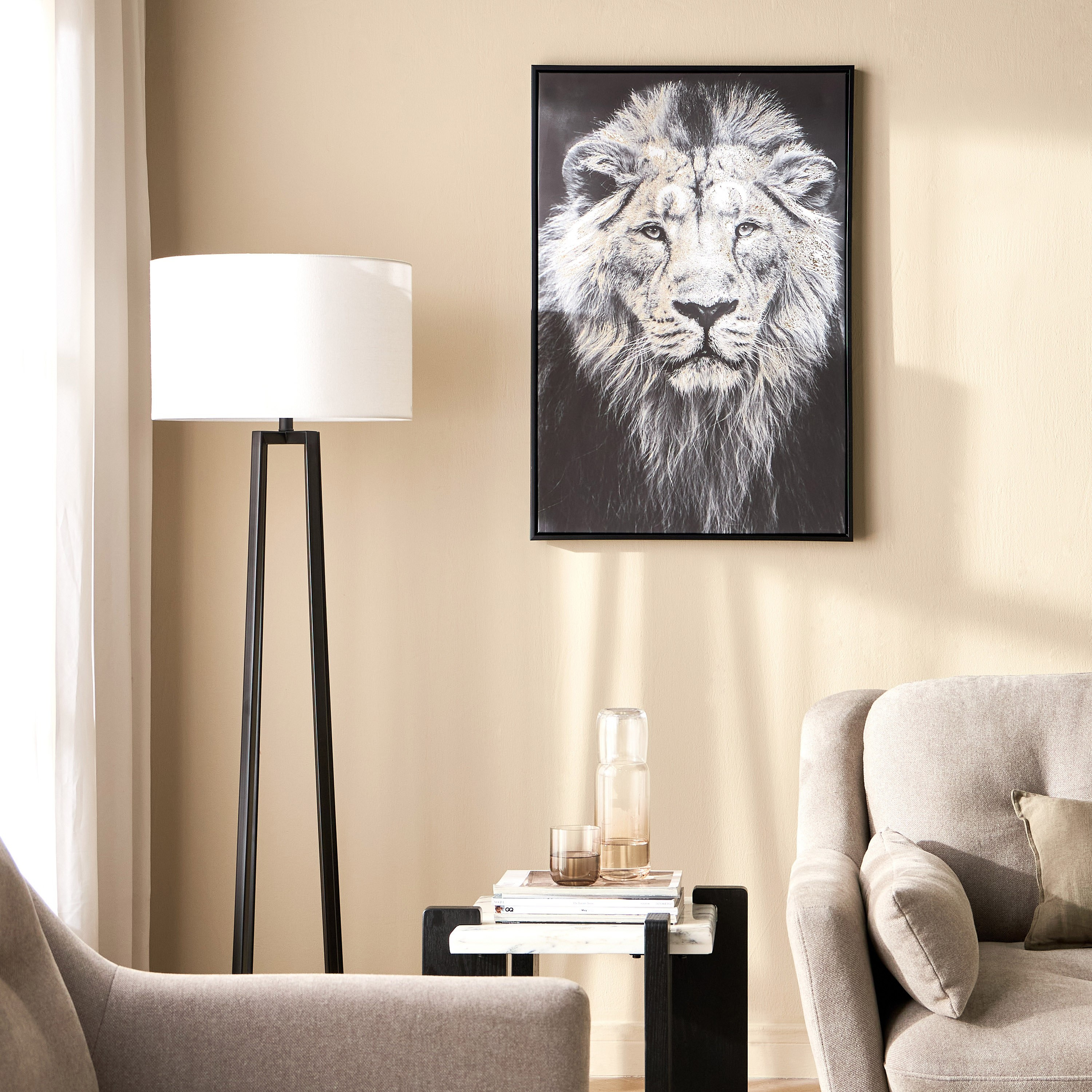 Roar Framed Canvas Wall Art - 63x93 cm-household-walldecorandmirrors-wallart-image-4