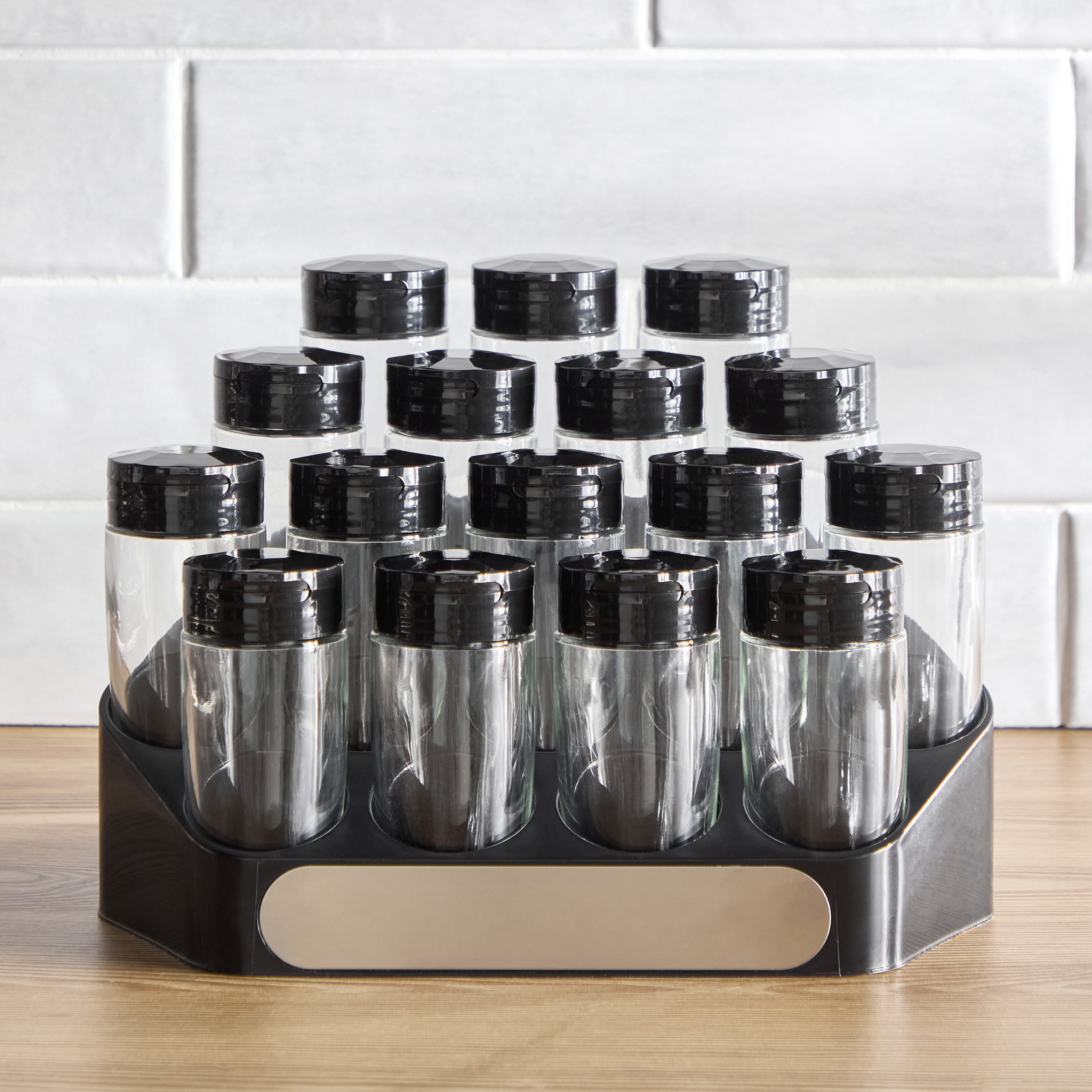 طقم جرات توابل 16 قطعة مع رف - رانيا-household-kitchen-foodstorage-spiceracksandjars-image-1
