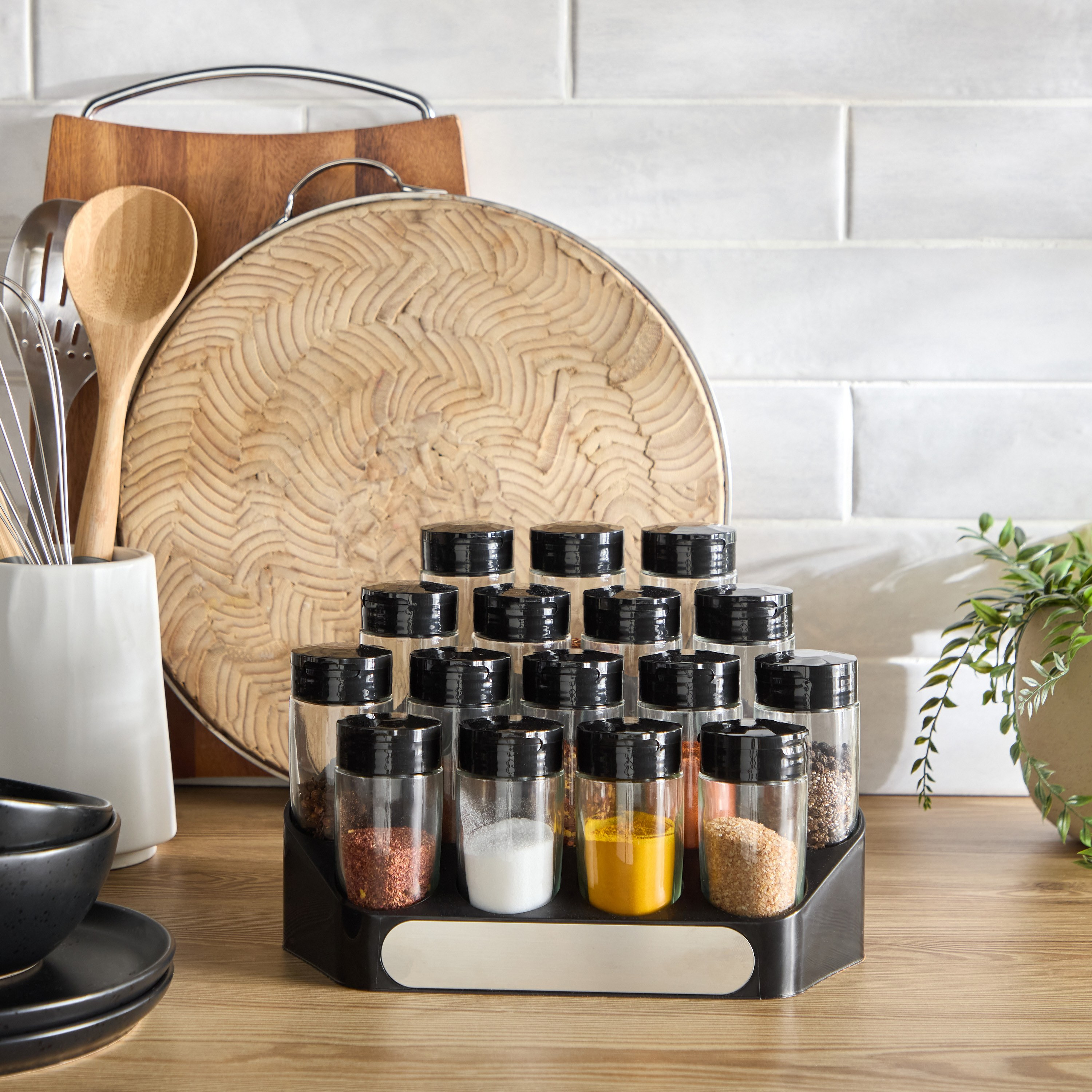 طقم جرات توابل 16 قطعة مع رف - رانيا-household-kitchen-foodstorage-spiceracksandjars-image-3