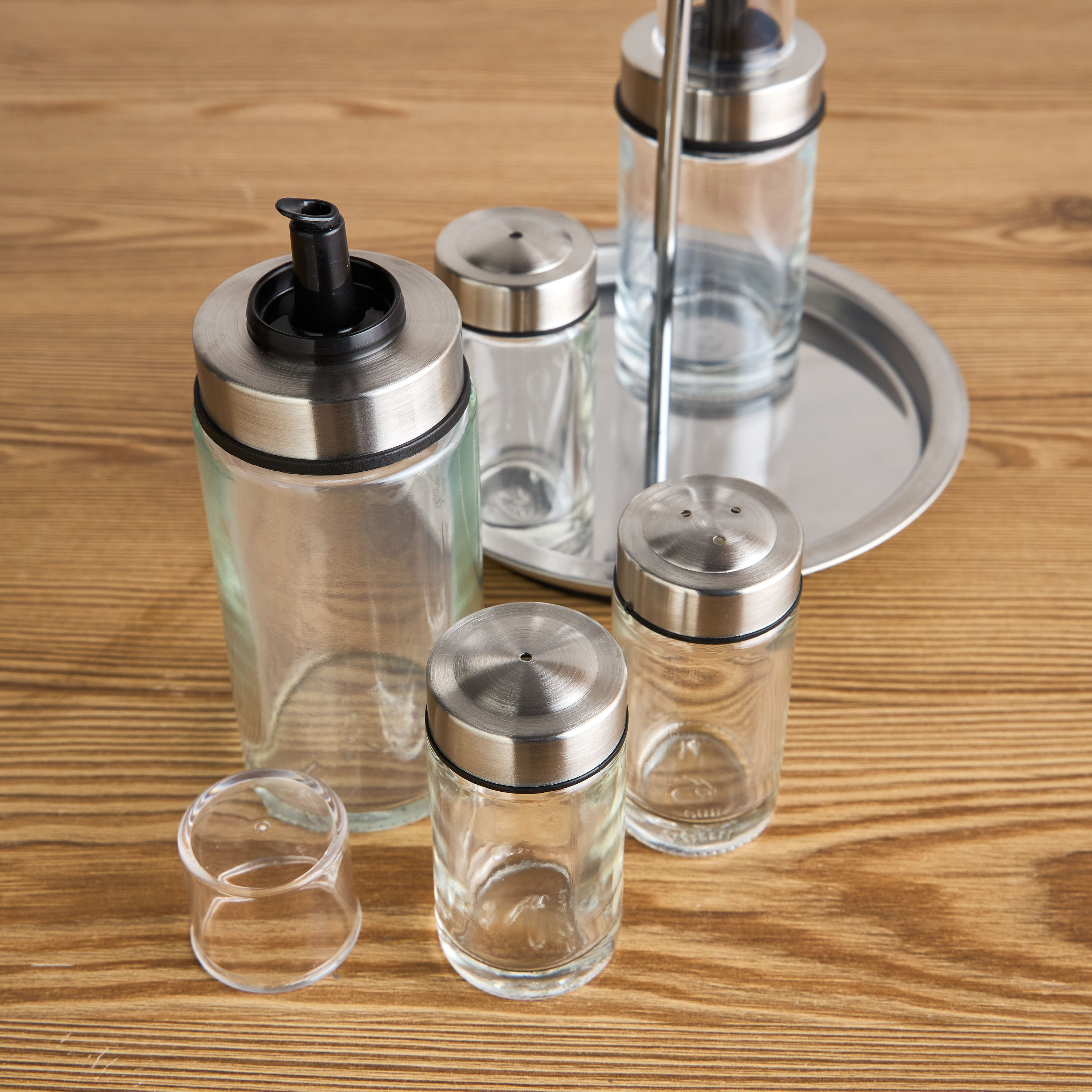Camille 5-Piece Salad Dressing Set with Rack-household-kitchen-foodstorage-oilandvinegar-image-2