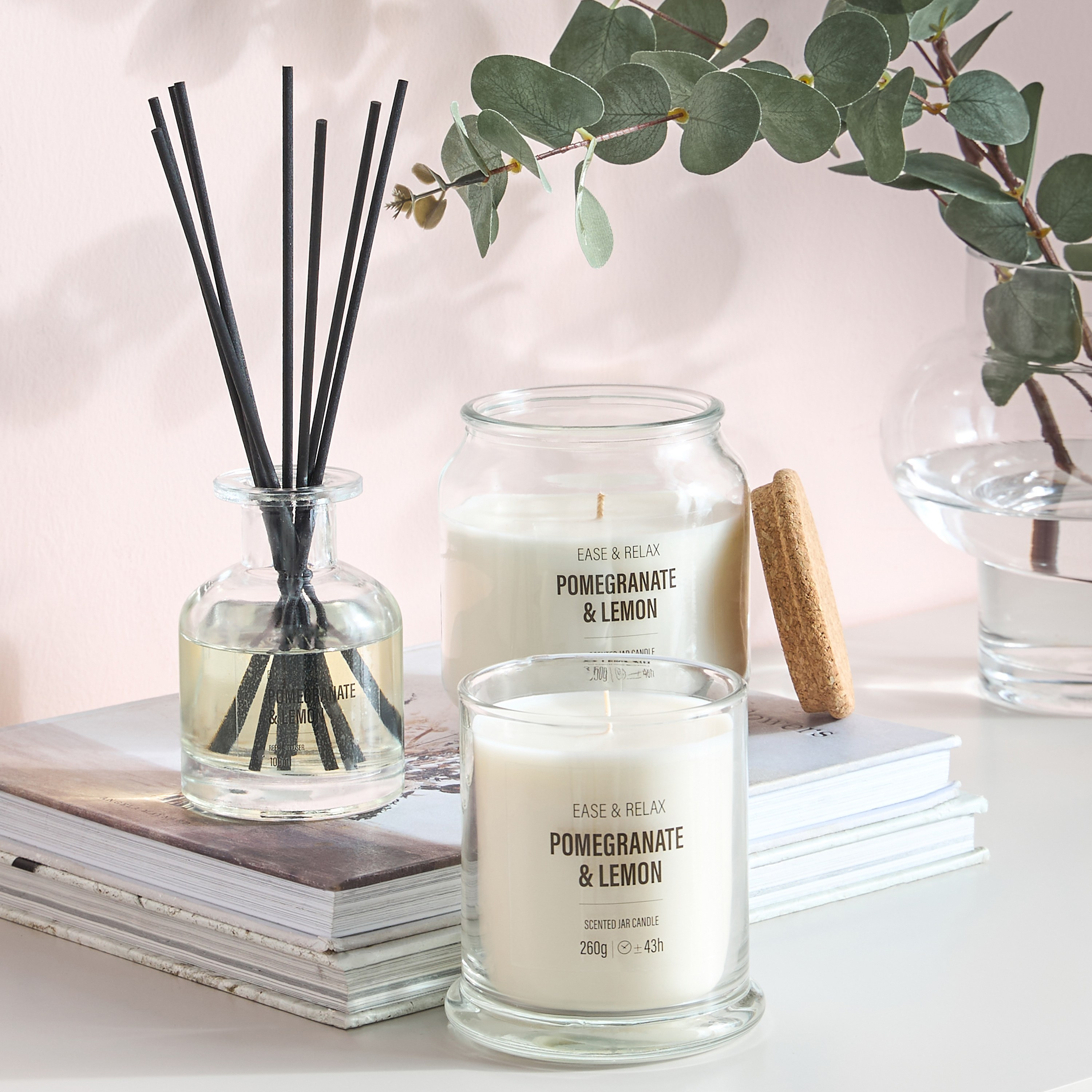 Wellness Pomegranate and Lemon Scented Jar Candle - 43 h-household-homefragrance-candles-image-3