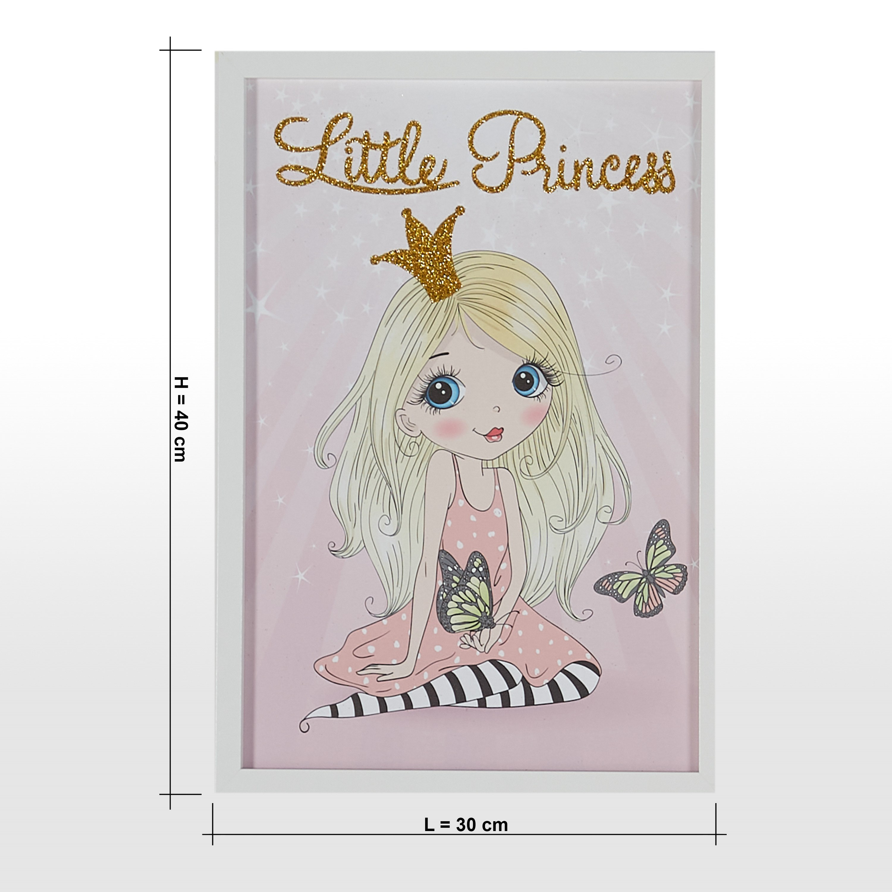 طقم زينة حائط كانفاس مؤطرة 3 قطع بتصميم أميرة صغيرة- 30x40 سم-kids-decorandlighting-decor-wallart-image-5
