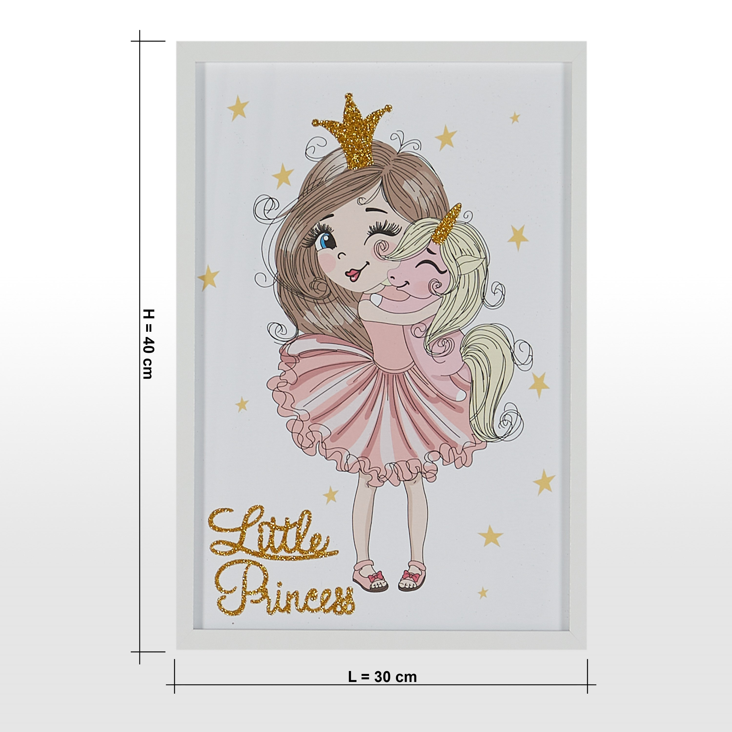 طقم زينة حائط كانفاس مؤطرة 3 قطع بتصميم أميرة صغيرة- 30x40 سم-kids-decorandlighting-decor-wallart-image-6