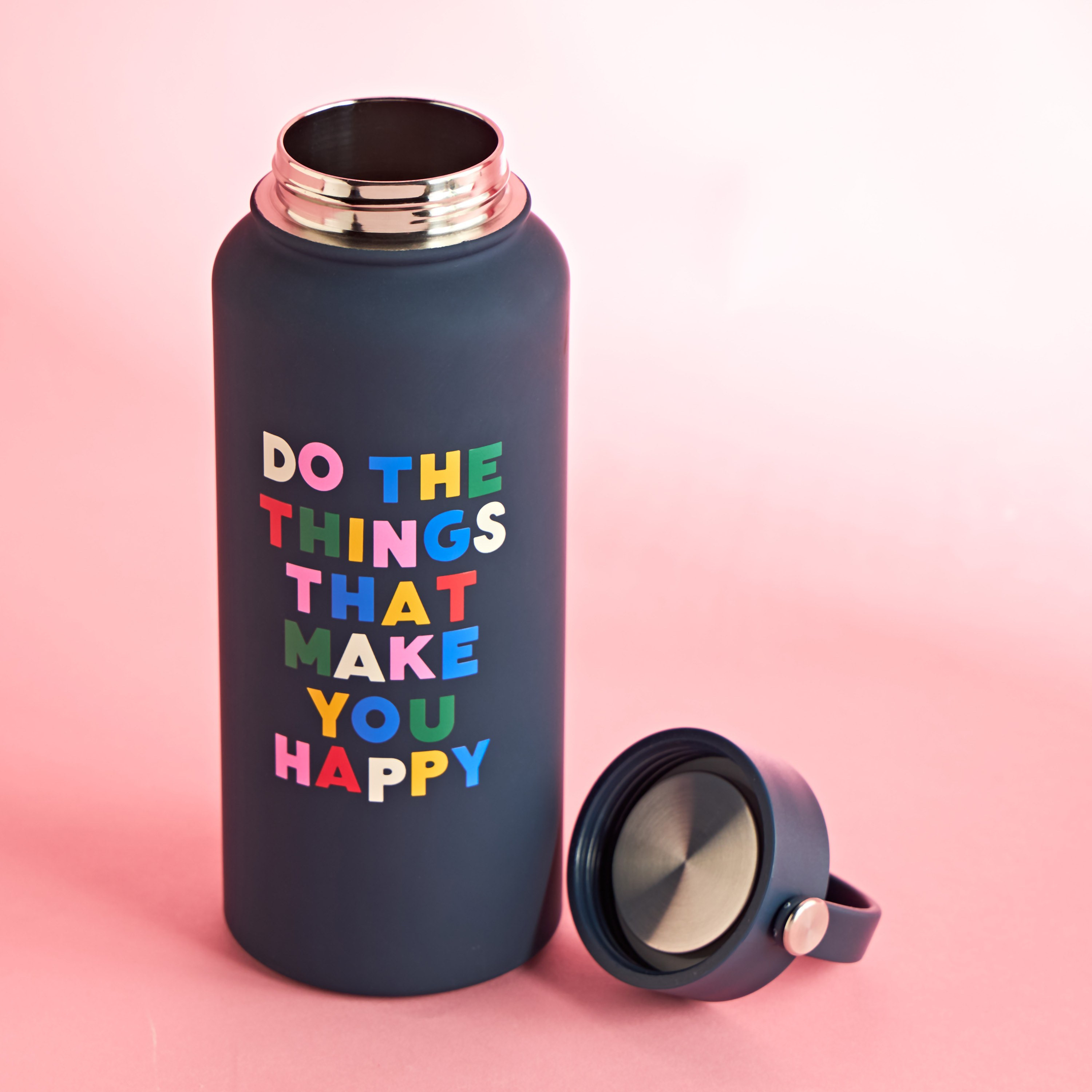 Slogan Print Double Walled Stainless Steel Bottle - 1 L-babyandkids-eatanddrink-waterbottles-image-2