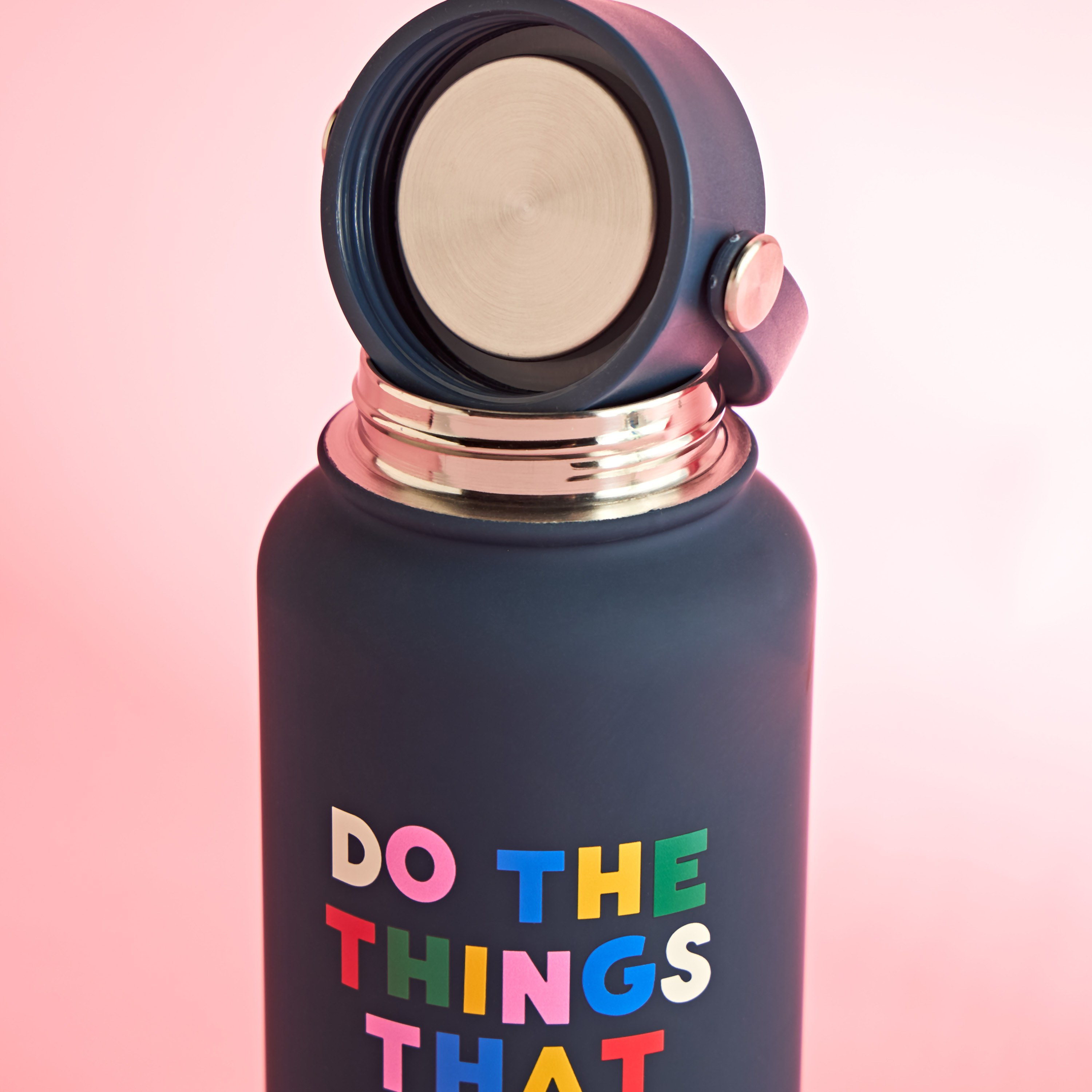 Slogan Print Double Walled Stainless Steel Bottle - 1 L-babyandkids-eatanddrink-waterbottles-image-3