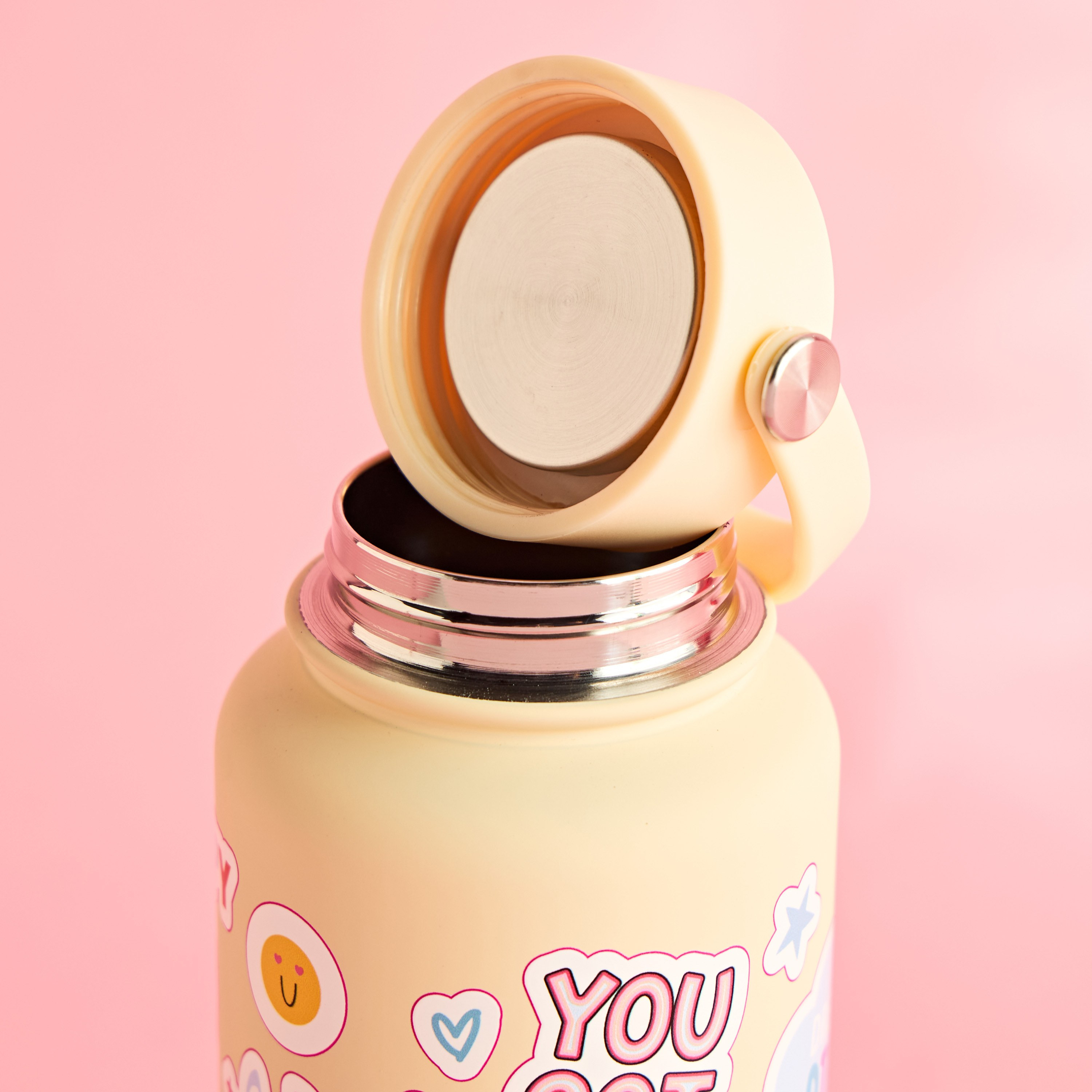 Slogan Print Double Walled Stainless Steel Bottle - 1 L-babyandkids-eatanddrink-waterbottles-image-3