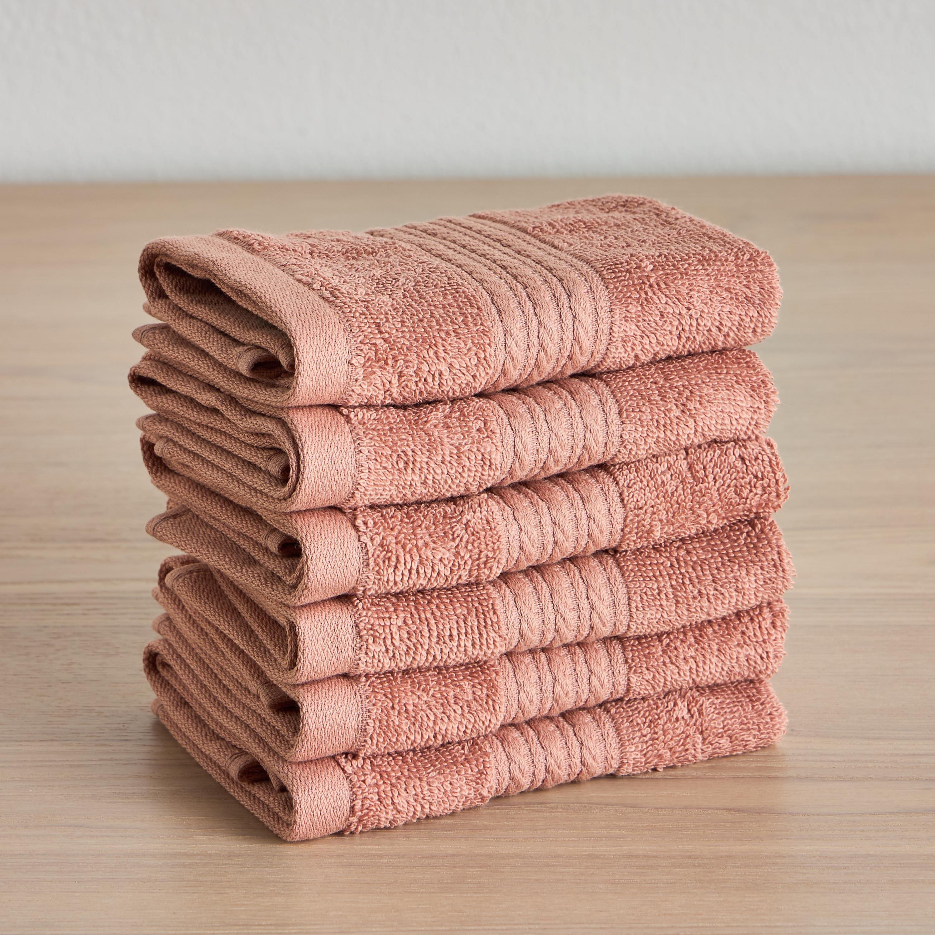 طقم مناشف صغيرة قطن 6 قطع  500 جرام لكل متر مربع - زوي - 30x30 سم-household-bathandlaundry-bathlinen-towels-image-1