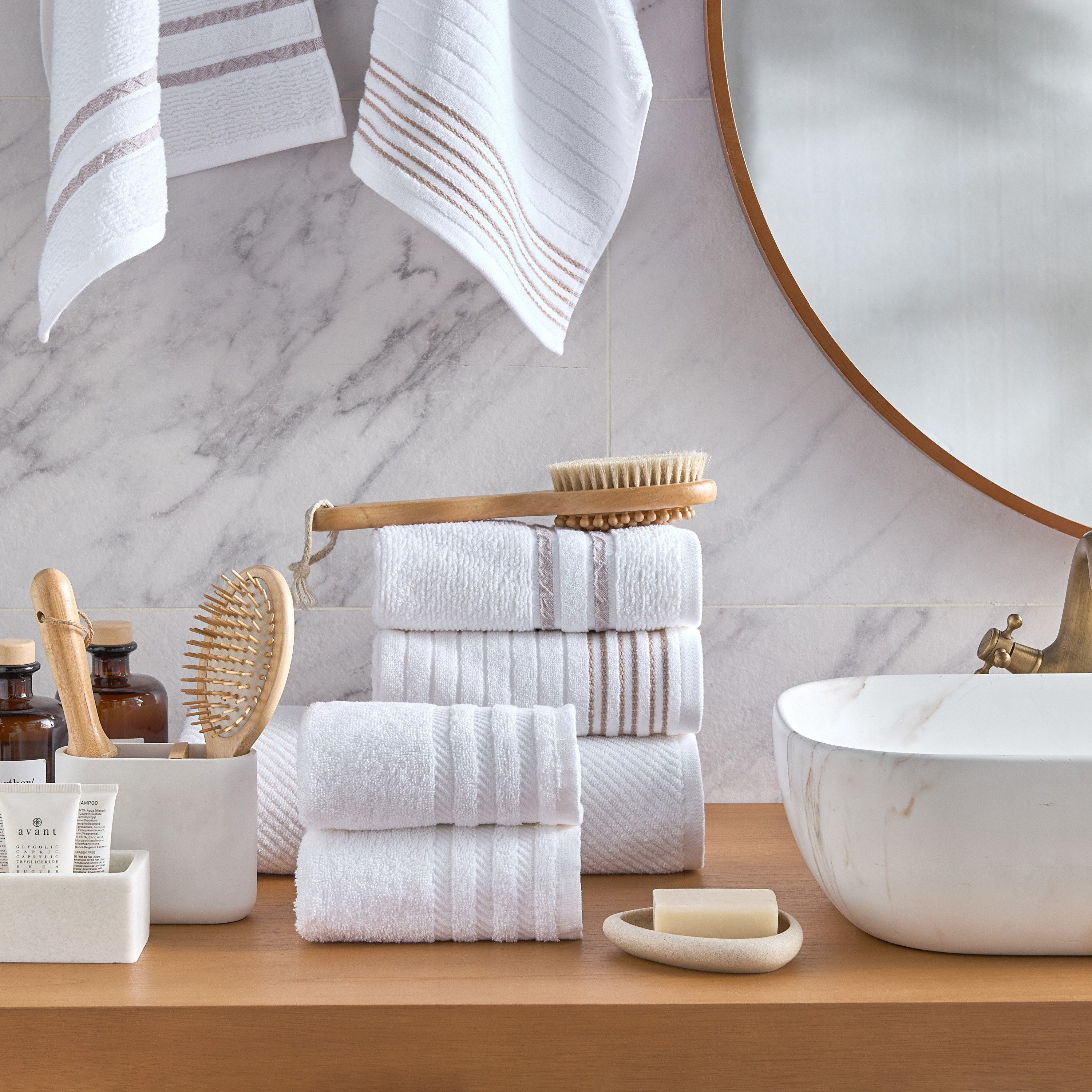 طقم مناشف من القطن التركي 600 جرام قطعتين - ماوي-household-bathandlaundry-bathlinen-towels-image-4